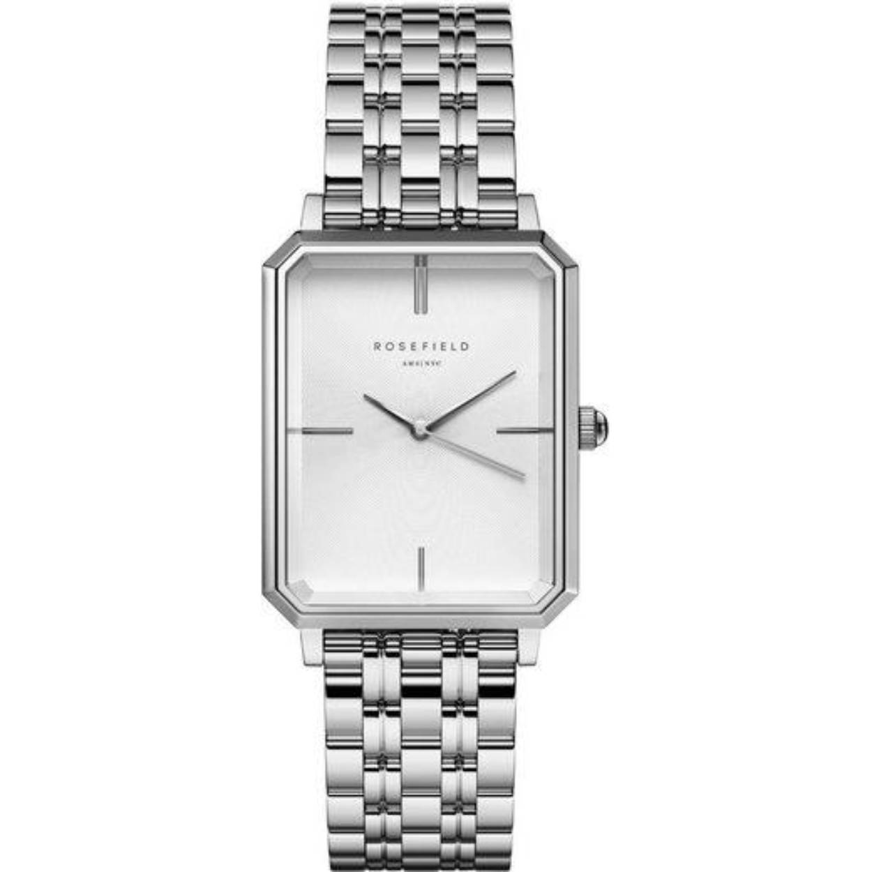Ontdek The Octagon, Rosefield's nieuwste horlogecollectie — direct een klassieker. Dit bijzondere horloge met achthoekige klok en gepolijste gouden 5-schakel band stralen een elegantie van 1920 elegantie uit en maken dit horloge tot een waar fashion accessoire.