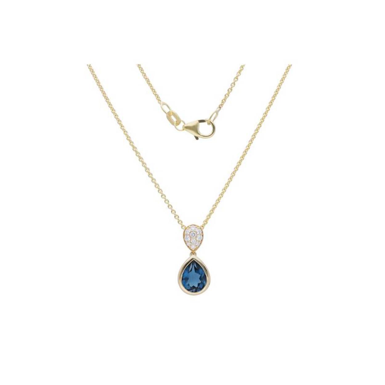 Choker GG london bleu topaas, briljant 45cm