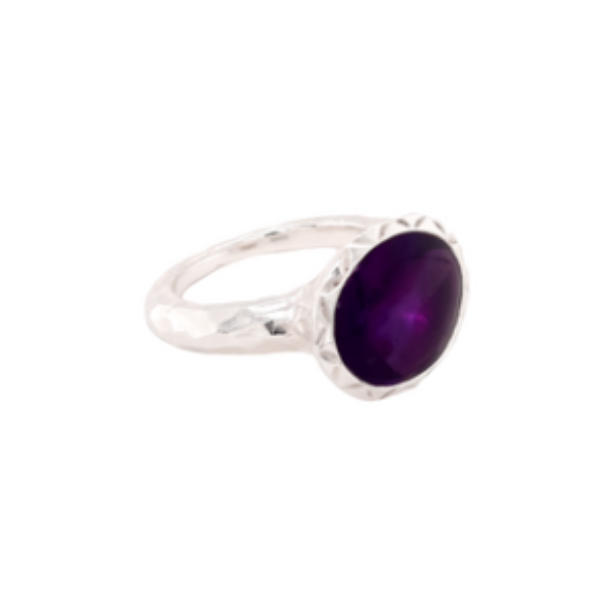 Zilveren ring met amethist.