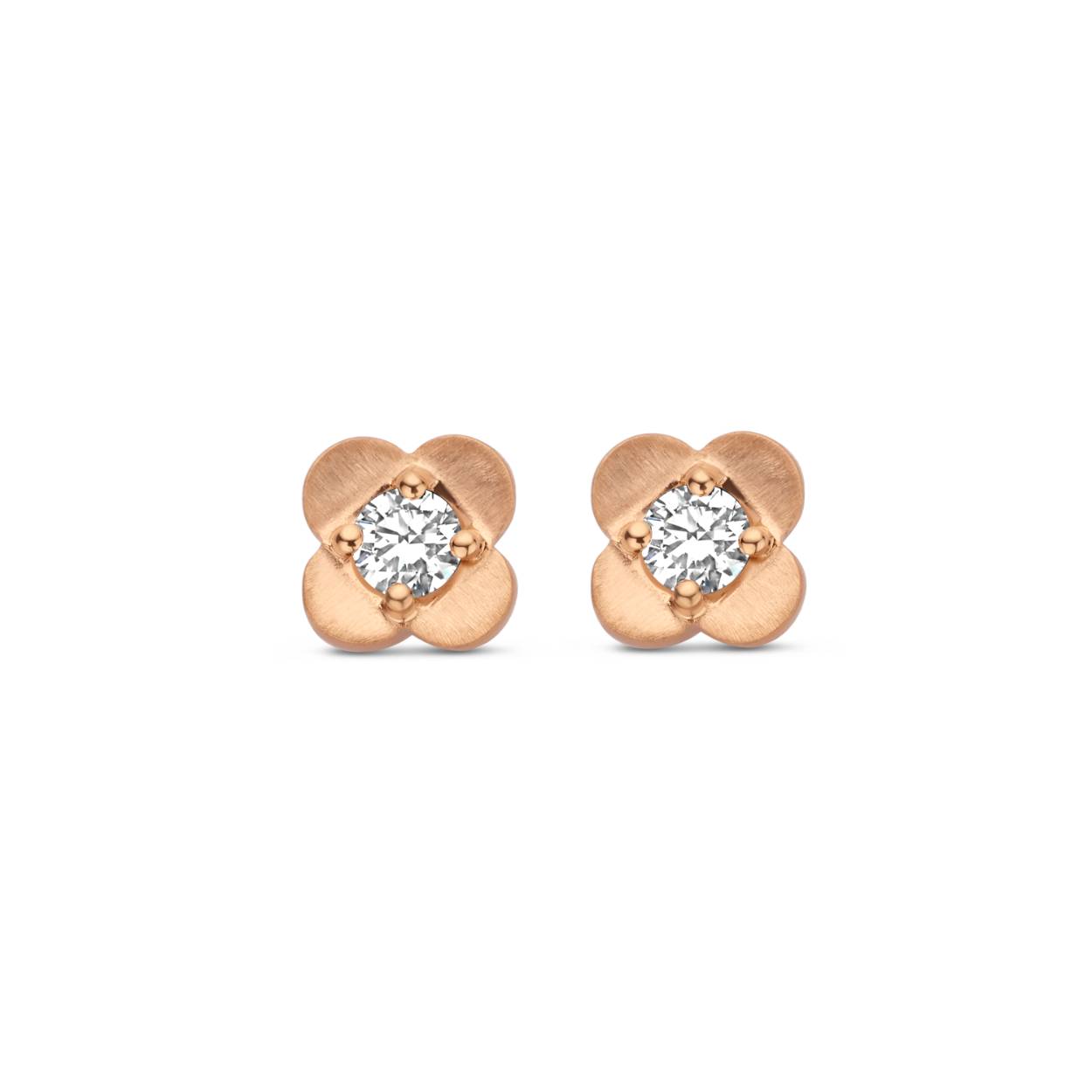 Femme Adorée oorstekers in 18kt geel goud met briljant 0.08ct