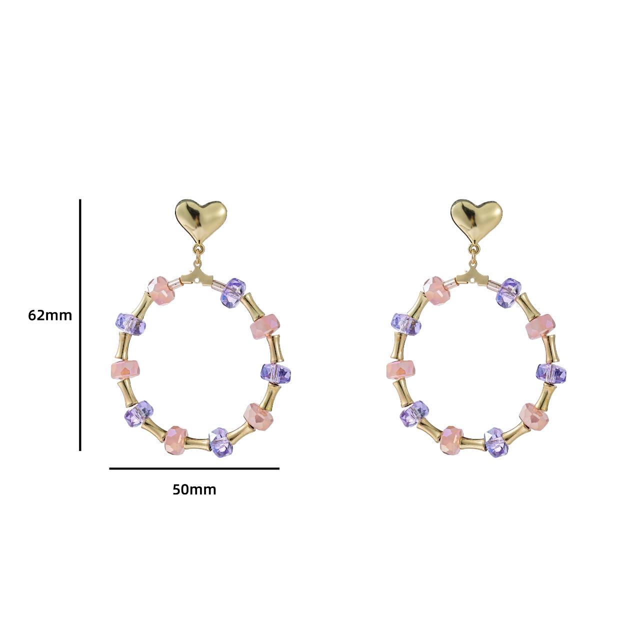 Heart + stones - 14K + White
E4038-2