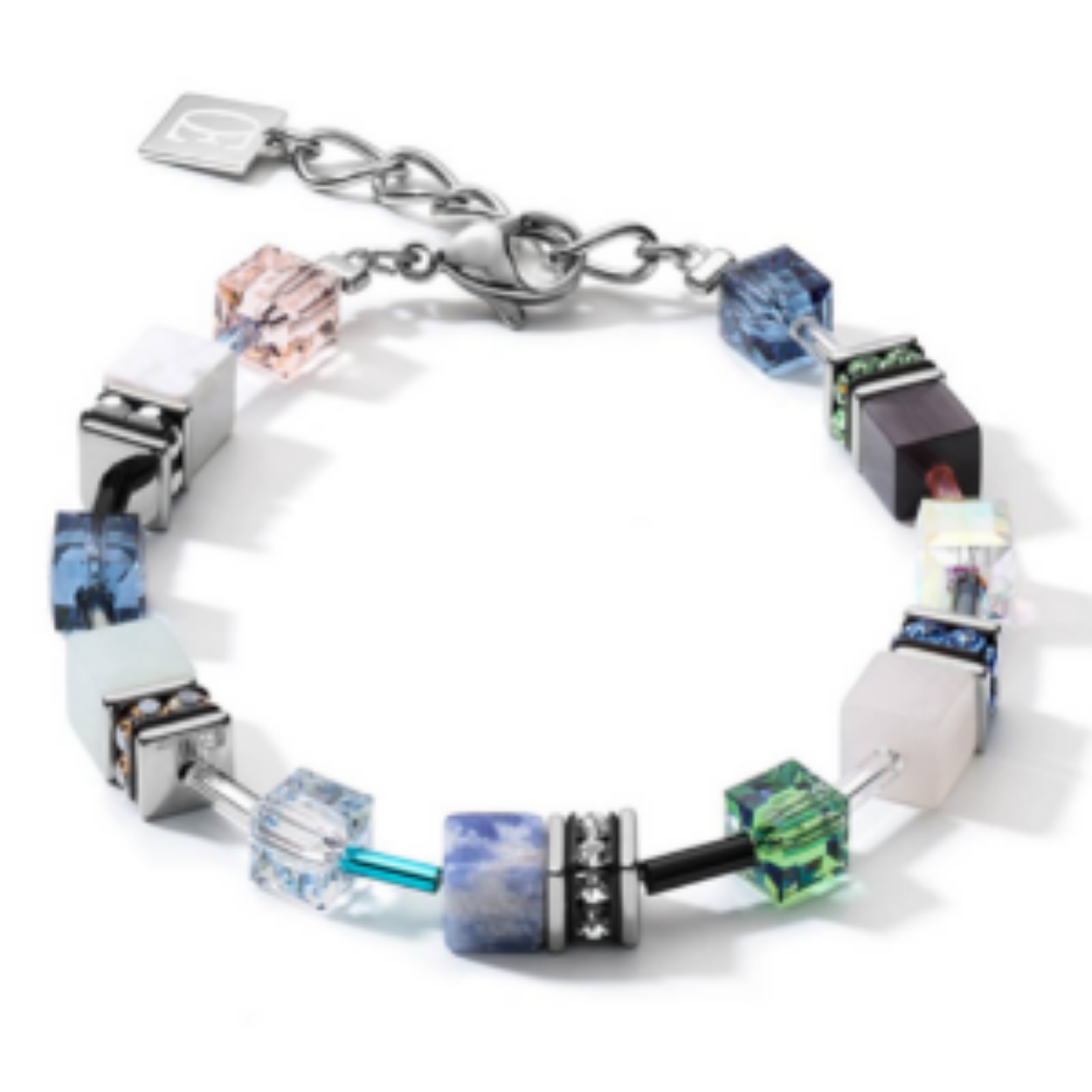 Howlite, sodalite, rose aventurine, amazonite, stainless steel. Clasp stainless steel.