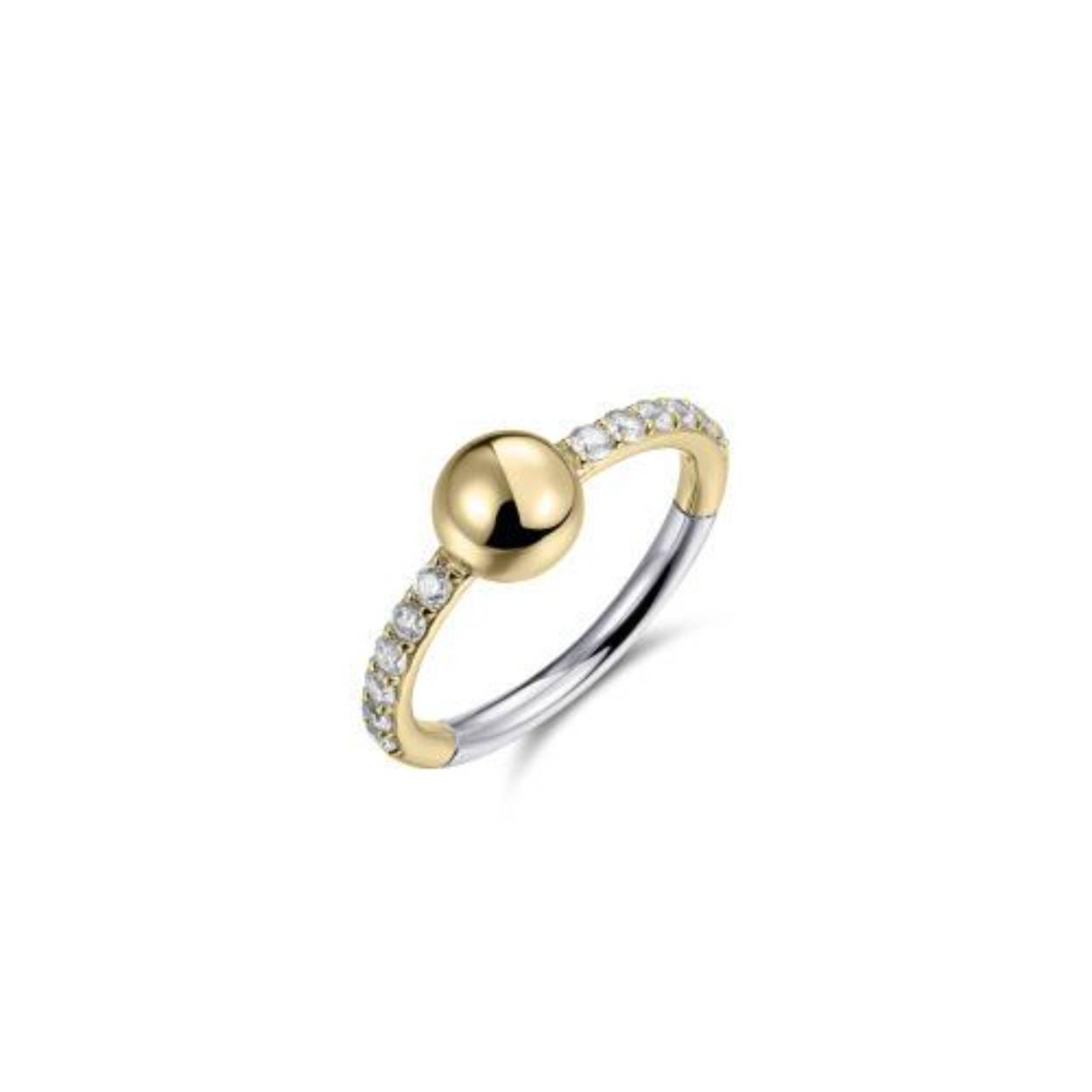 Zilver vergulde ring met zirkonia