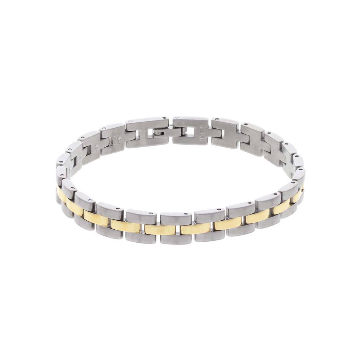Bicolor titanium armband, van het merk Boccia, in een mat/glans afwerking