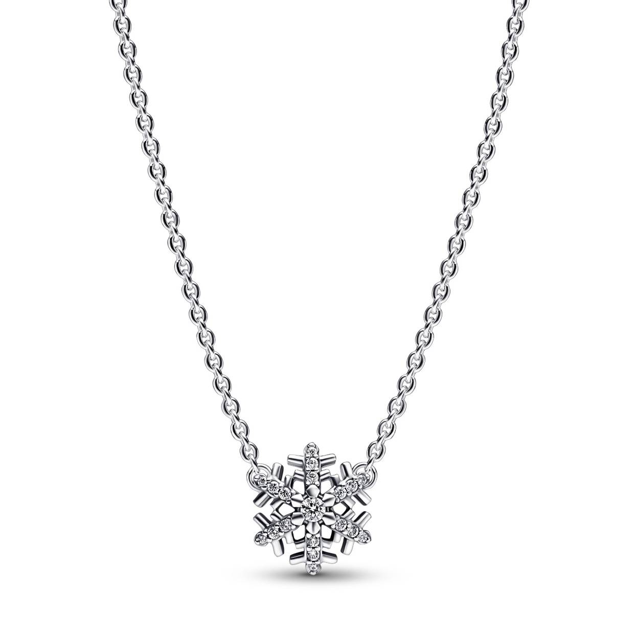collier zilver hanger snowflake zirkonia