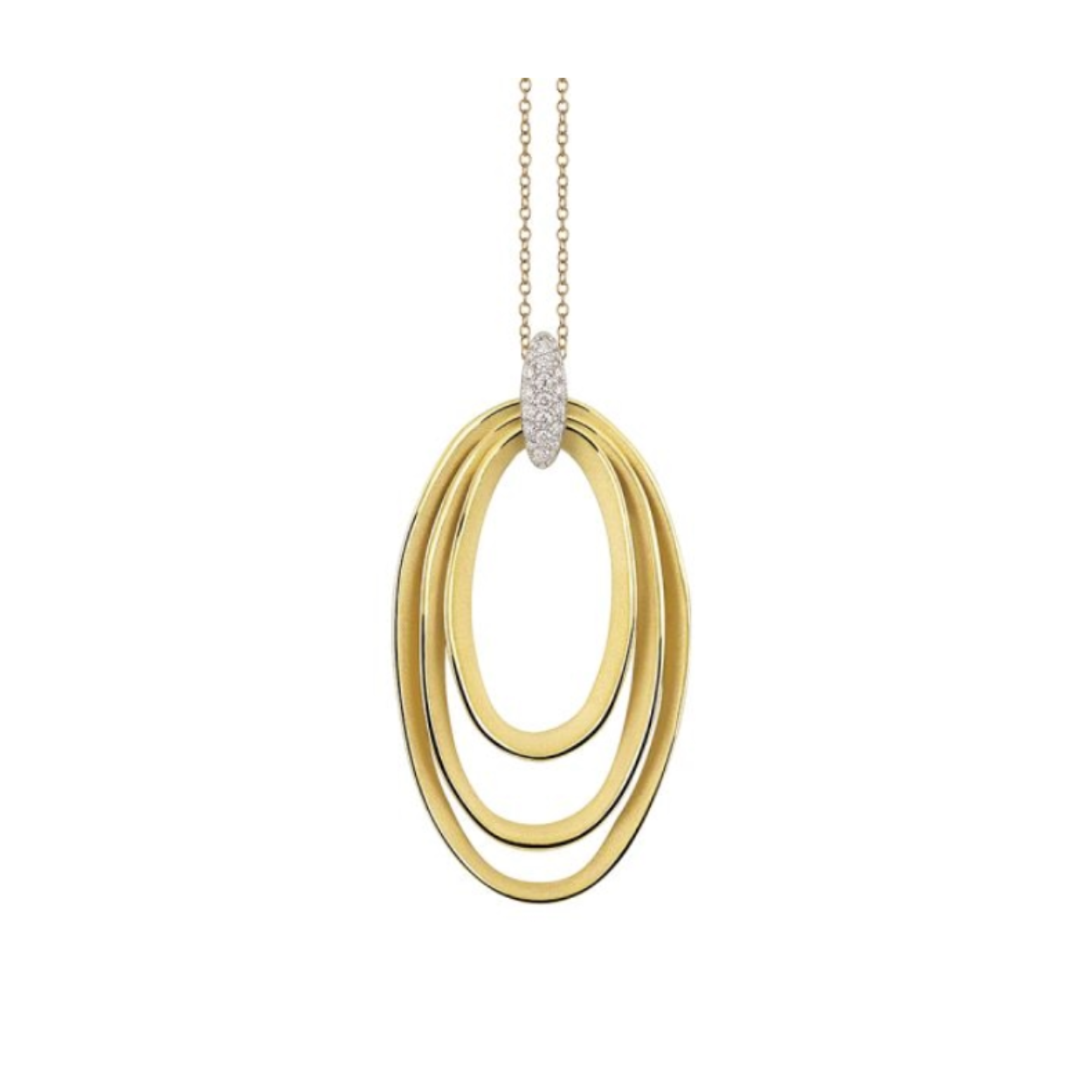 18krt gouden collier met 15 diamanten 0,17crt uit de Dune Chic Pave Collectie van AnnaMaria Cammilli. De kleur van het collier is yellow sunrise, een warm geel dat de energie van de zon uitstraalt en een ongekende charme uitstraalt.

Referentienummer: GPE3673PAVU