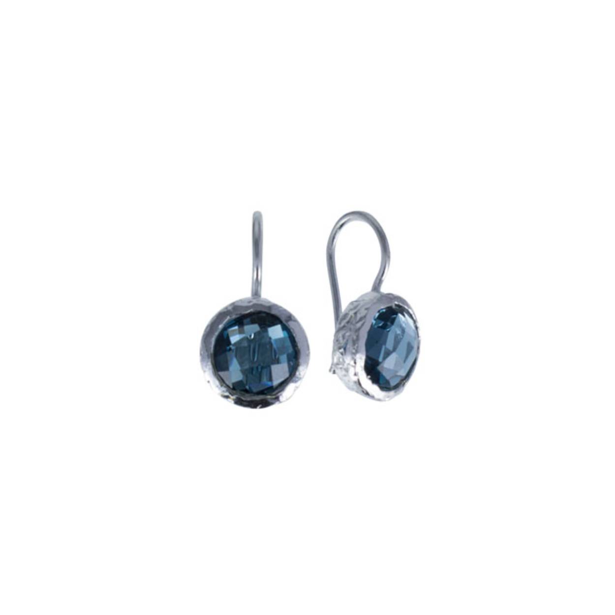 zilveren oorhangers met london blue topaas