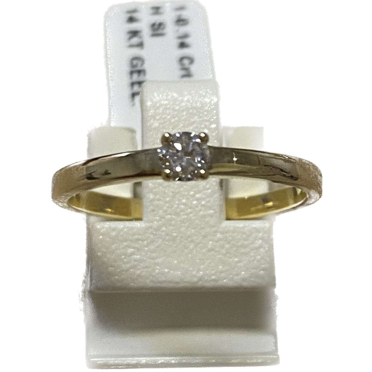 GEELGOUDEN SOLITAIR RING MET DIAMANT