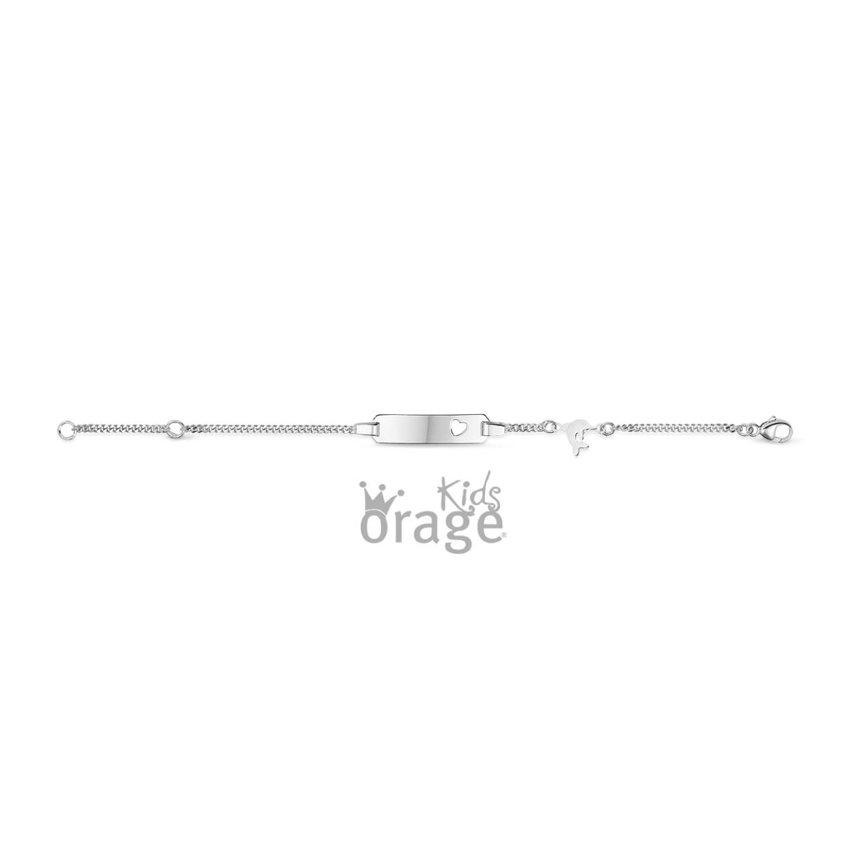 Zilveren armband naamplaat met hartje en dolfijntje van Orage kids
Lengte: 14 cm
Gravure is mogelijk, neem hiervoor contact op met ons
