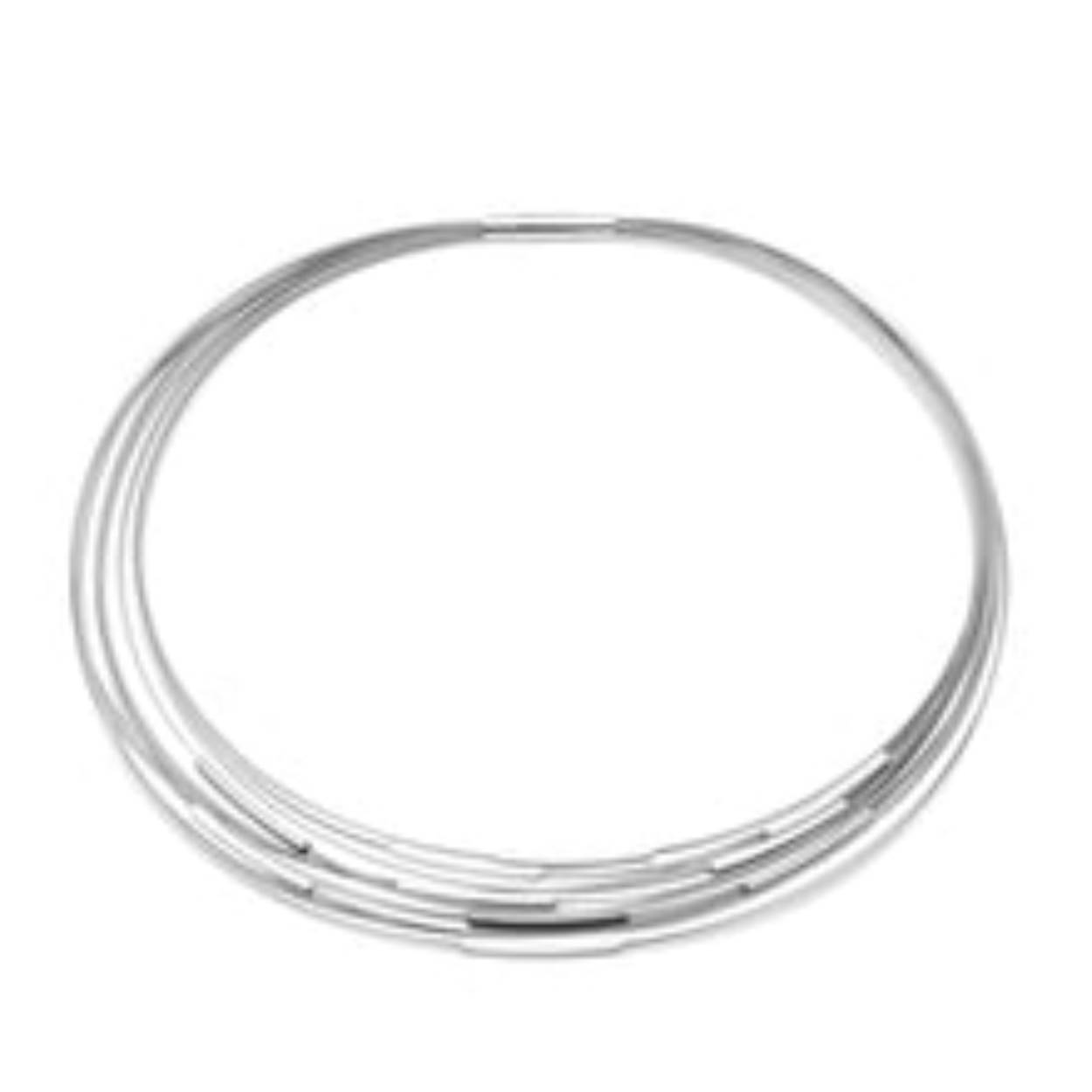 Yo Design ketting stalen draden met zilveren ornamenten. Magnetische makkelijke sluiting.