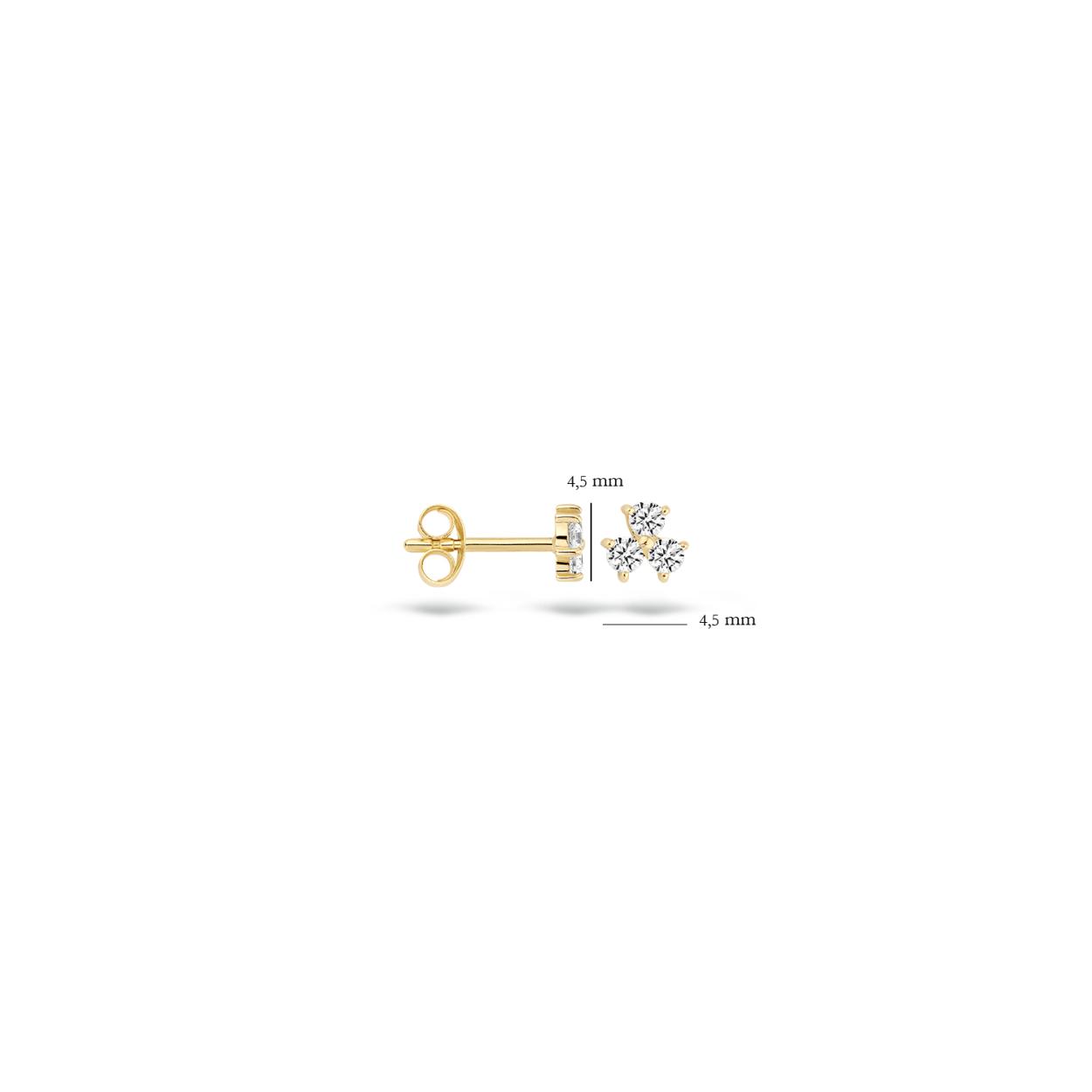 De briljantgeslepen witte zirkonia’s in  geelgouden pavé zetting geven een mooie sprankeling aan deze tijdloze oorknoppen. De doorsnede van deze knopjes is 4,5 mm en ze gaan heel goed samen met andere (oor)sieraden uit onze collectie.

Type goud: Geel goud
Sluiting: Poussettes
Type zetting: Pavé-zetting
Type steen: Zirkonia
Diameter: ⌀ 4.5 mm