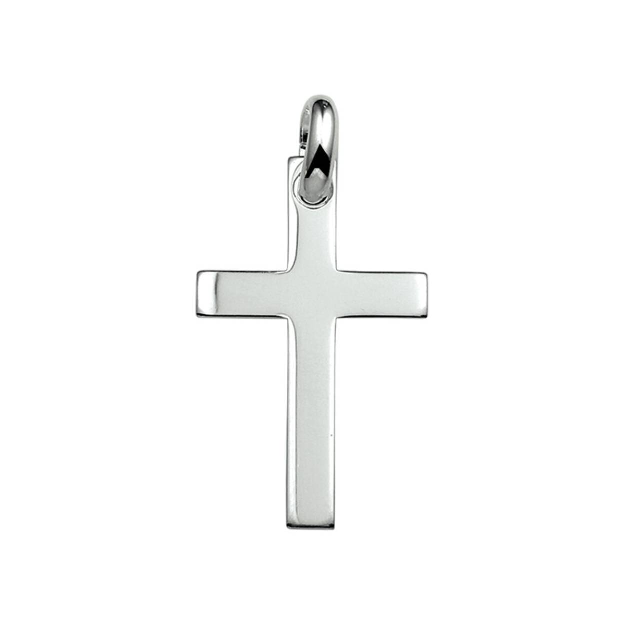 Zilveren kruis hanger glad