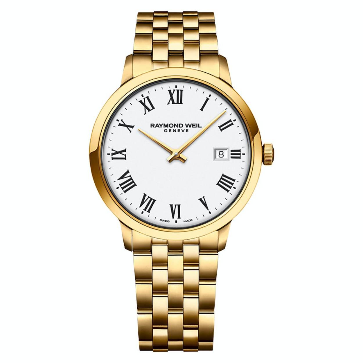Toccata Klassiek PVD heren quartzhorloge met witte wijzerplaat, 39 mm
geelgouden PVD-vergulde kast, witte wijzerplaat, zwarte Romeinse cijfers