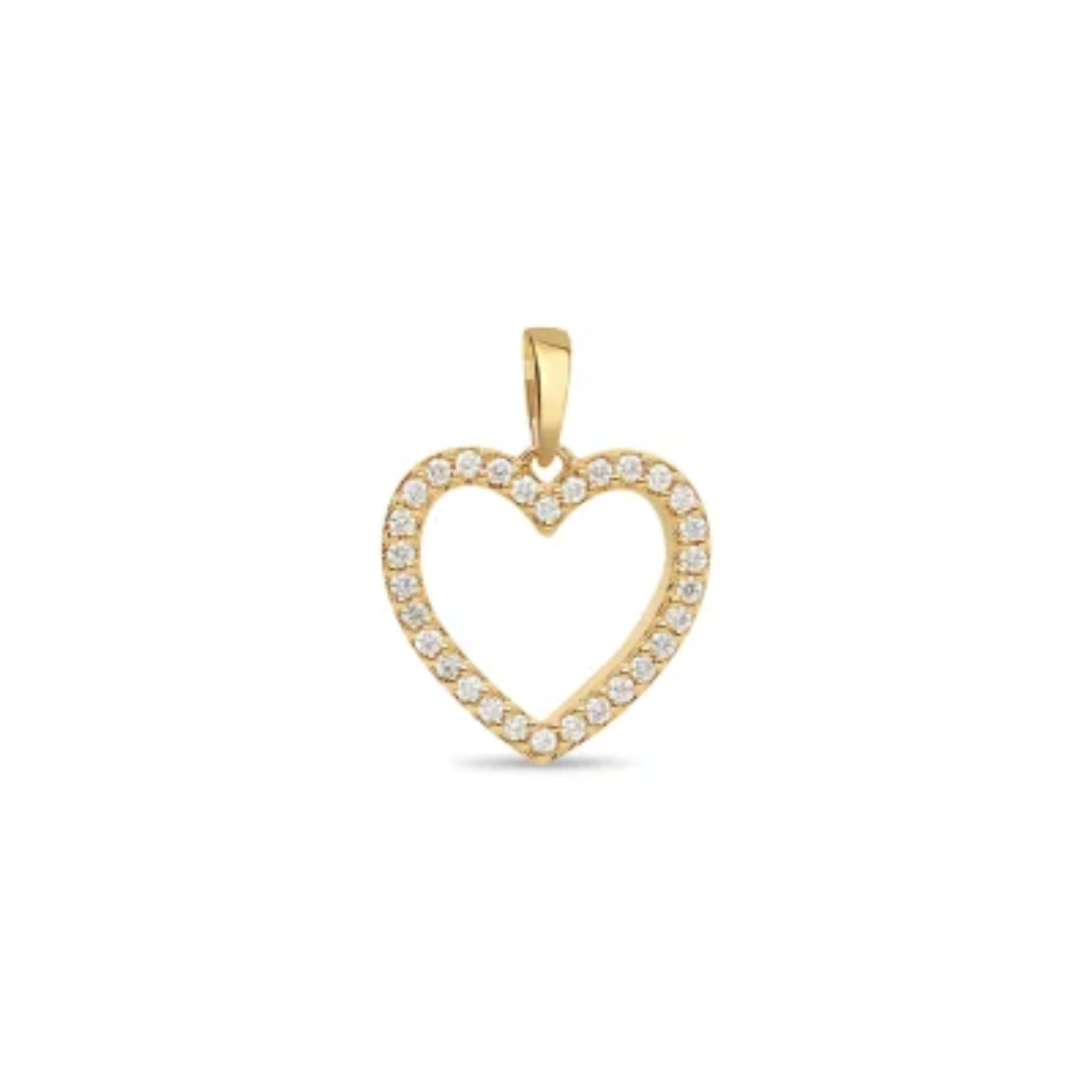 een 14 krt geelgouden hanger hart met 30 diamantjes totaal 0.13 crt G SI