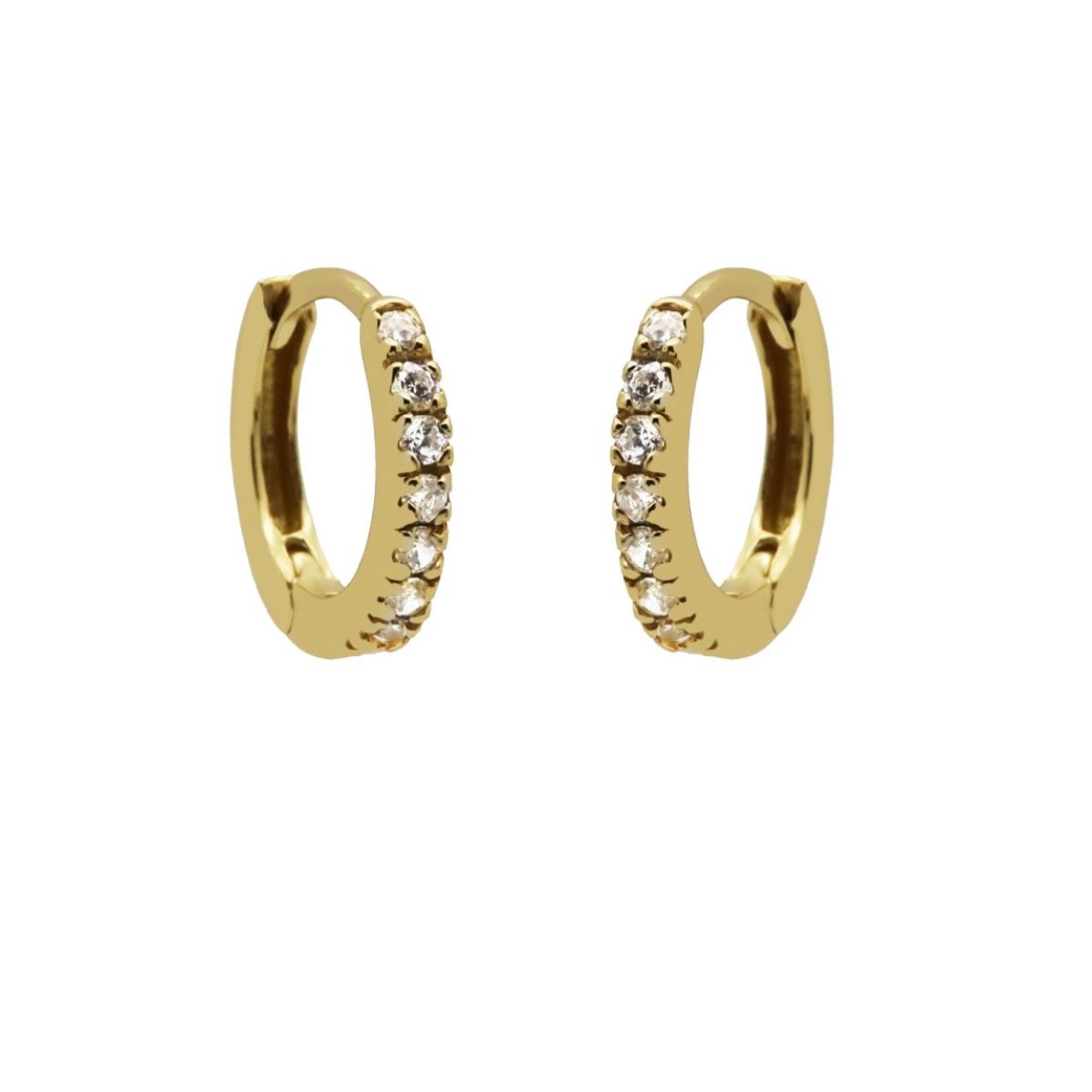 plain hoops round zirconia 13MM goldplated