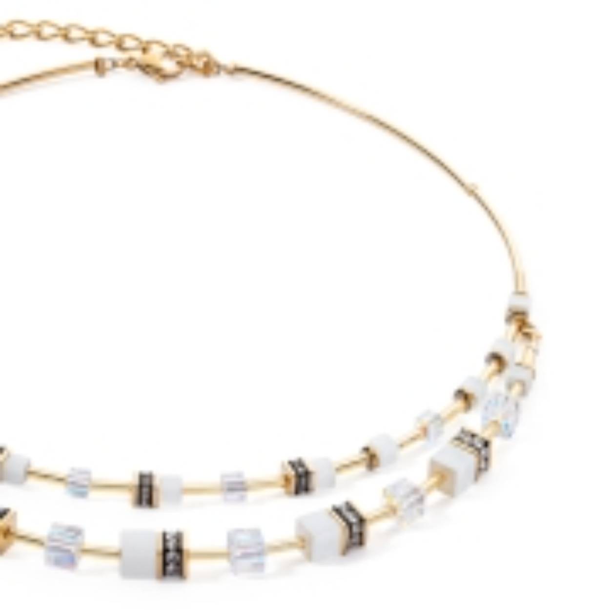 Coeur de Lion verguld stalen collier met polaris en swarovski kristallen