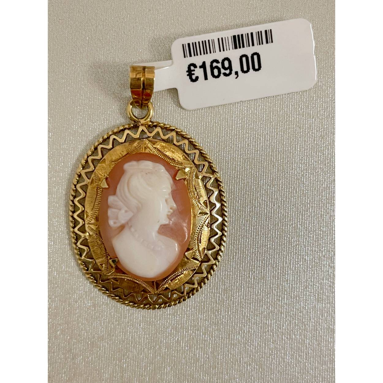 VINTAGE geelgouden hanger / camée fantasie