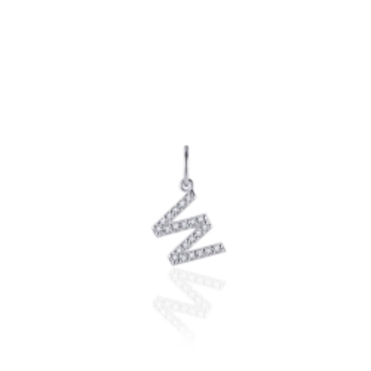 letter W | zilver | zirkonia's