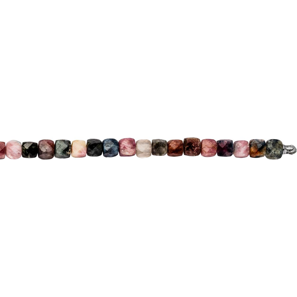 Collier Tourmaline coloured top cube 4 mm gefacetteerd.