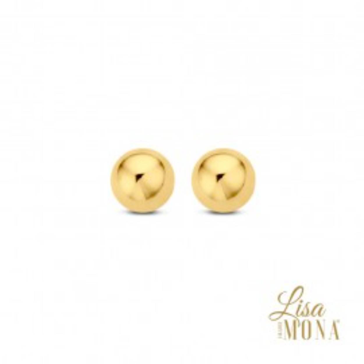 Lisa Mona Oorstekers goud 14k bol 5mm
