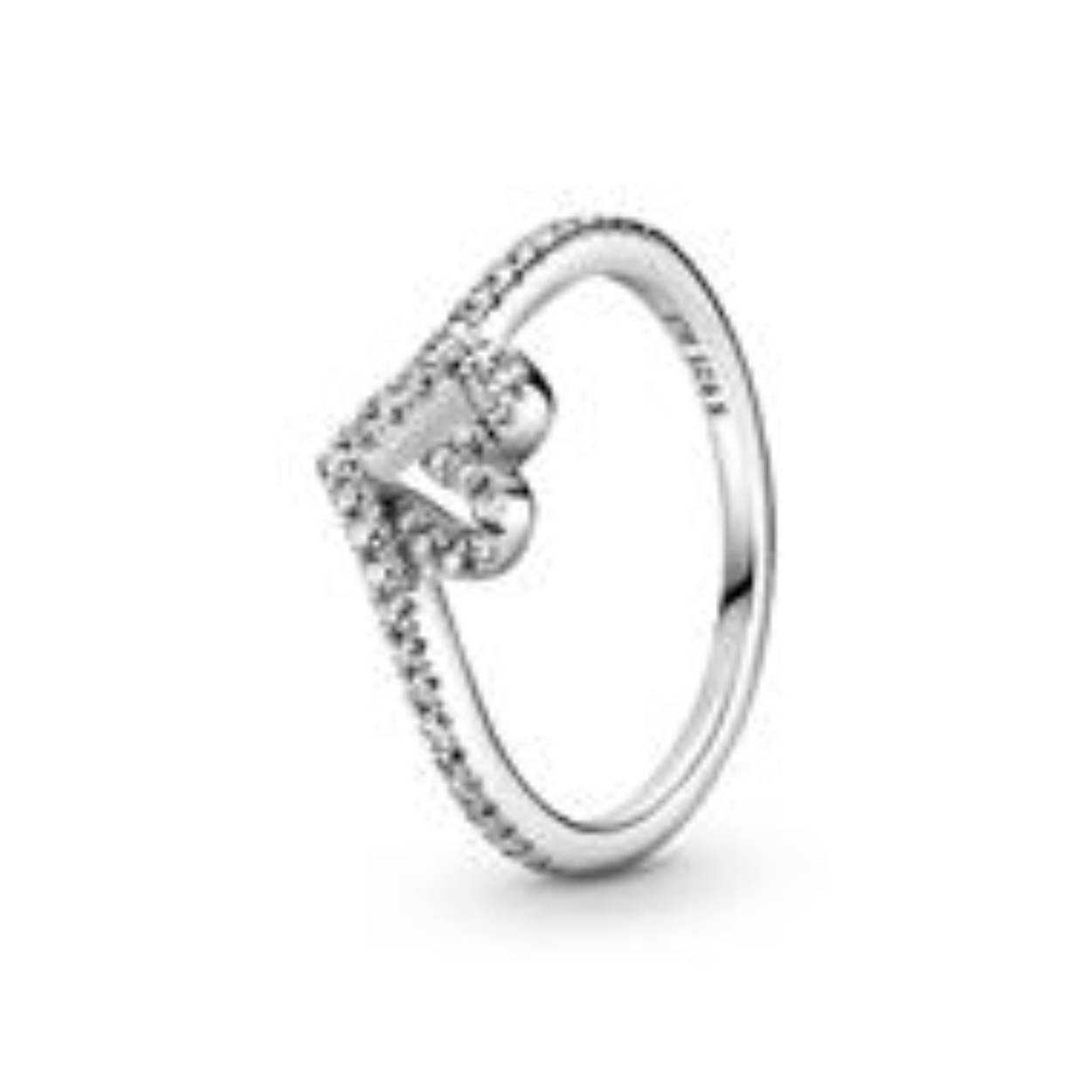 Sprankelende Wishbone Heart Ring