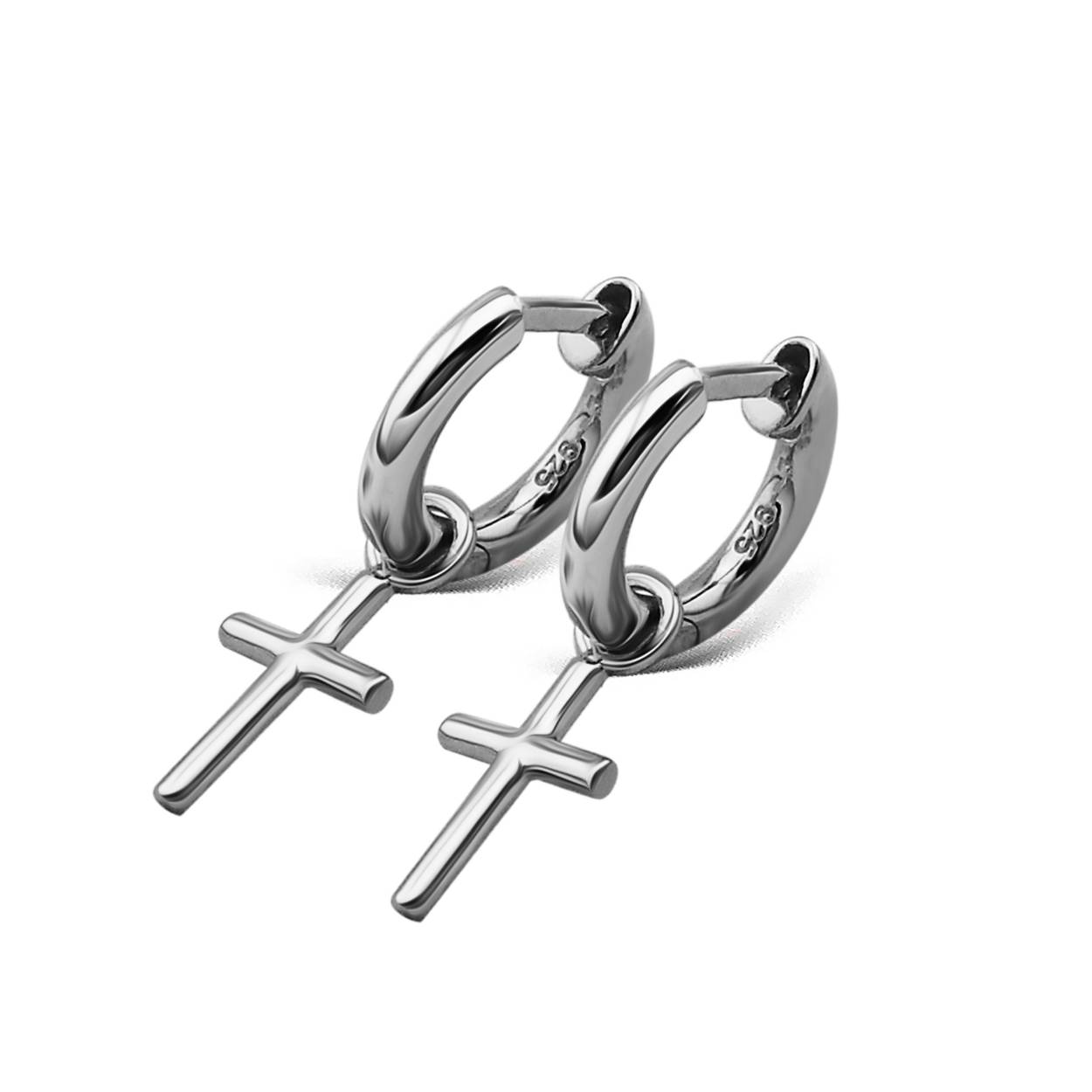 Wat een Beauty's! Bestel snel deze leuke oorringen met kruis van Jwls4u! Erg leuk als 2e of 3e oorbel. Kijk voor leuke combinaties met studs en oorhangers op deze site en maak je eigen Earparty. Deze oorringen zijn gemaakt van 925 gerodineerd zilver. Dus ze zullen niet verkleuren.