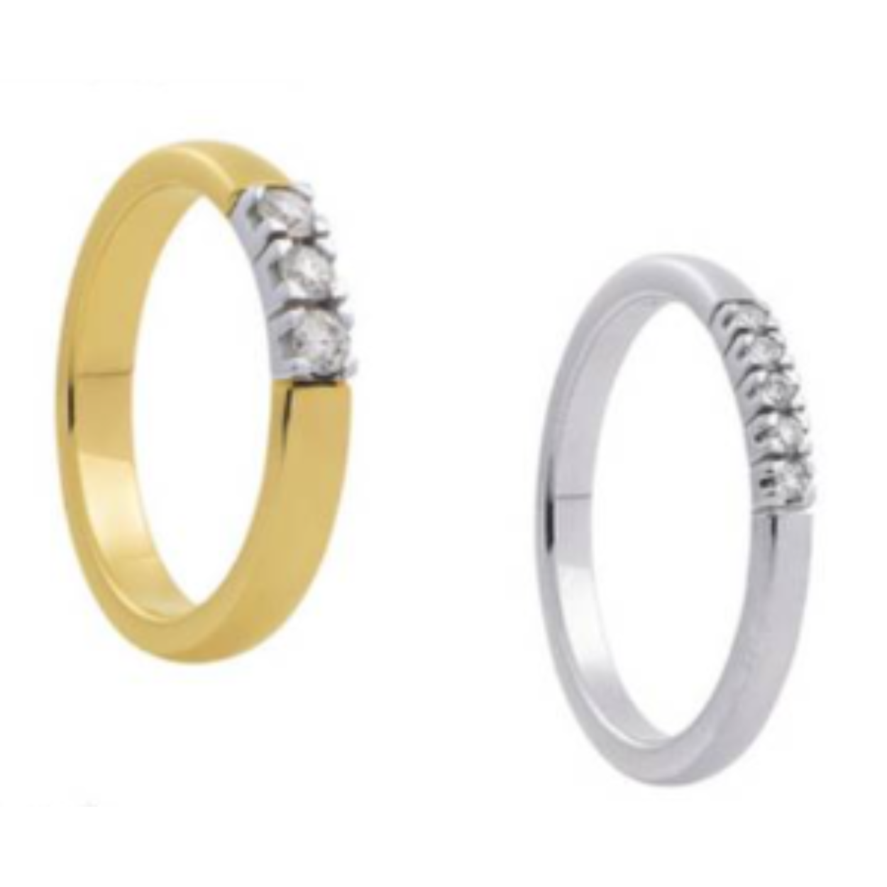 Eclat witgouden alliance ring 3 x 0.03crt G/VVS, maat 15