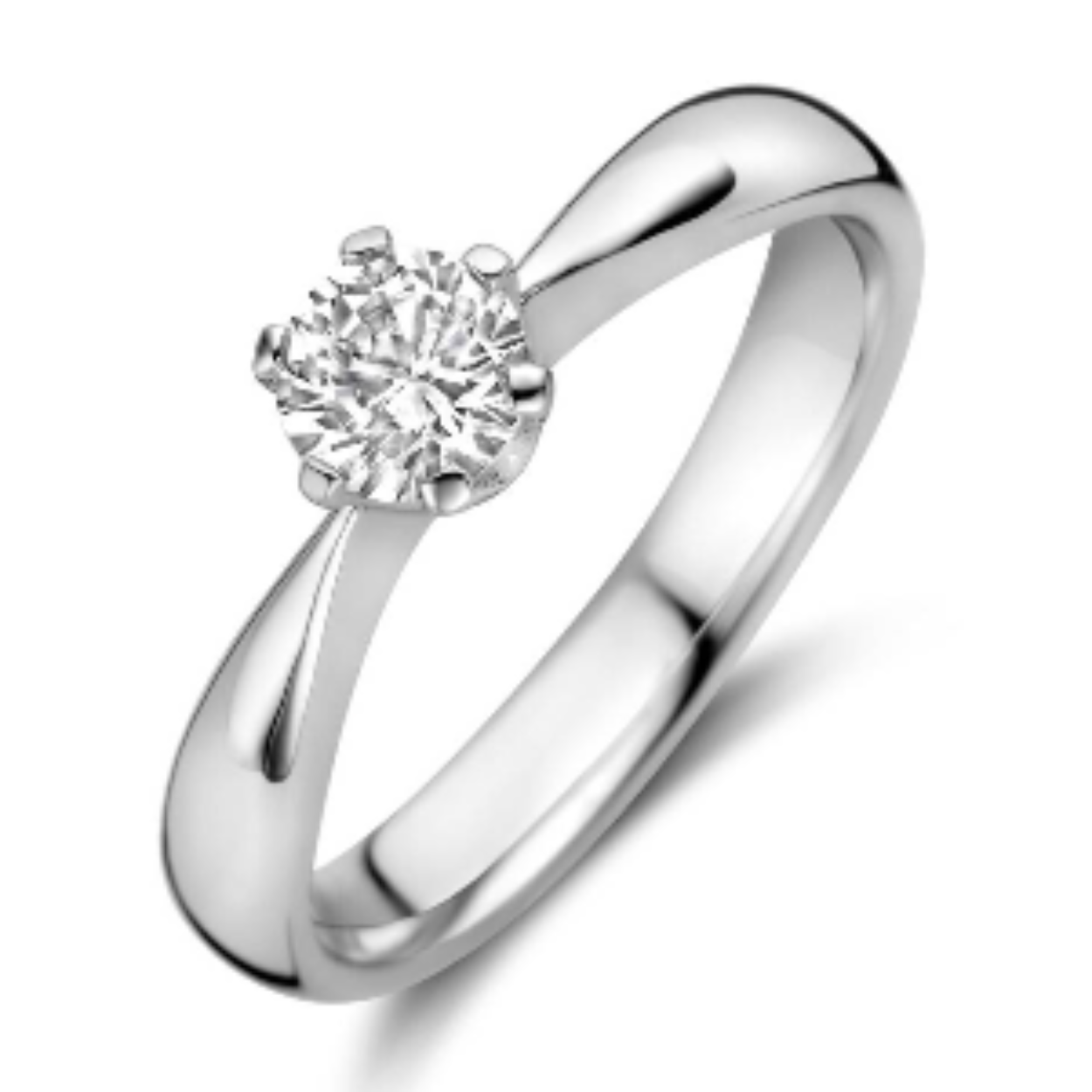 zilveren solitair damesring maat 17 3/4