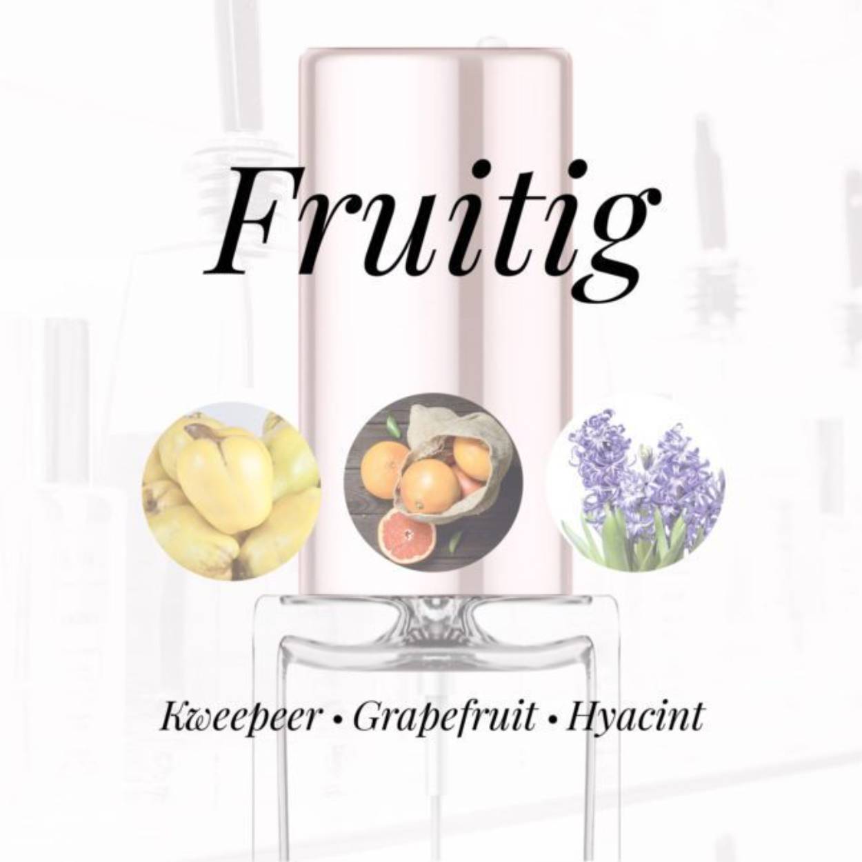 GEUR: FRUITIG 
Eigenschappen
Geur: Fruitig
Waarneembare geuren: Kweepeer, Grapefruit, Hyacint
Sillage: Midden
Seizoen: Lente/Zomer
Eigenschap: Populair
Stijl: Trendy

Geurgroep: Bloemig Fruitige
Hoofdakkoorden: Bloemig, Fruitig, Citrus, Zoet, Fris, Kruidig
Top noten: Kweepeer en Grapefruit
Midden noten: Hyacint en Jasmijn
Basis noten: Muskus, Iris, Ceder en Amber