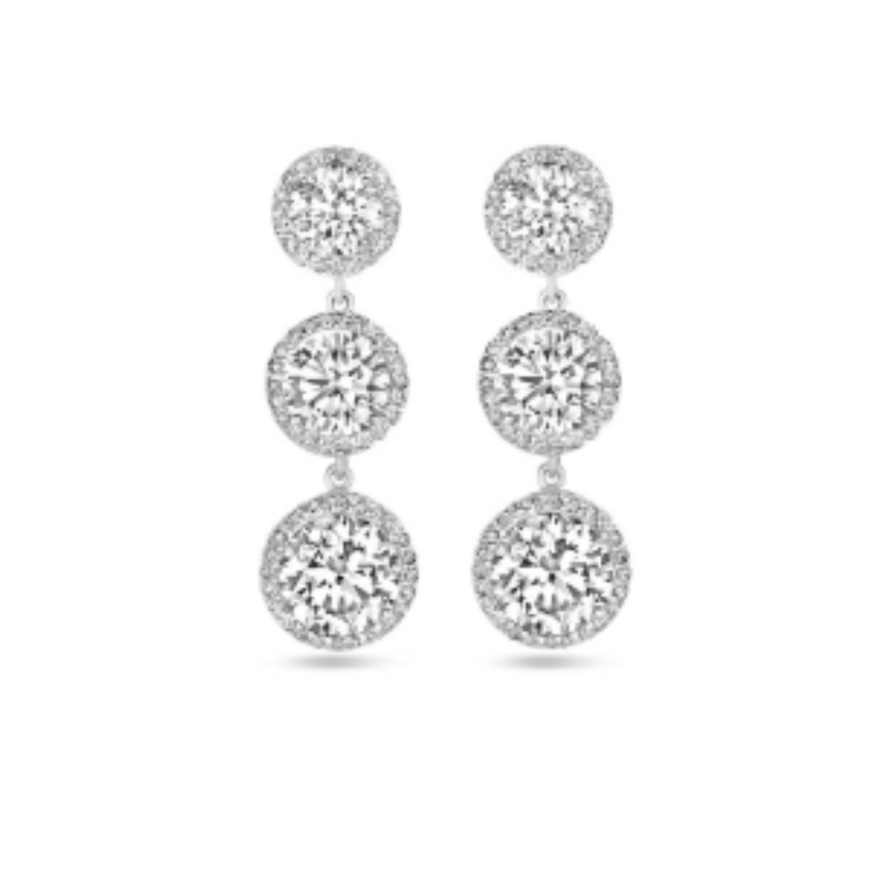 Gerhodineerd 925 zilveren oorhangers uitgevoerd met zirkonia. De oorhangers hebben een lengte van 33mm.