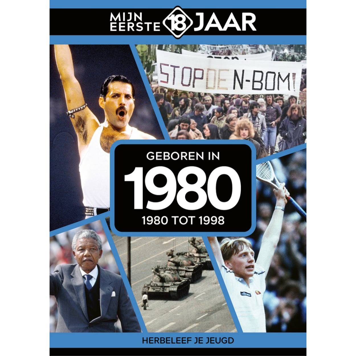 MIJN EERSTE 18 JAAR; GEBOREN IN 1980 De jaren van 1980 tot 1998 Mijn Eerste 18 Jaar is hét boek vol met ‘oh ja!’-momenten. Droom weg bij alle hoogtepunten uit jouw jeugd. Zo beleef je de meest spraakmakende momenten uit de eerste 18 jaar van jouw leven opnieuw. Aan welke hits, films en tv-programma’s heb je mooie herinneringen? Hoe was de mode toen, het straatbeeld en de rages? Welke sporthelden zijn je bijgebleven? En wat was het nieuws waar iedereen het over had? Mijn Eerste 18 Jaar staat boordevol jeugdsentiment. Met maar liefst 182 pagina’s aan kleurrijke foto’s, anekdotes en iconische beelden uit jouw jonge jaren. Ook hebben we per jaar de grootste hits voor je verzameld. Scan de code en beluister jouw hits. Begin met bladeren en herbeleef je jeugd!