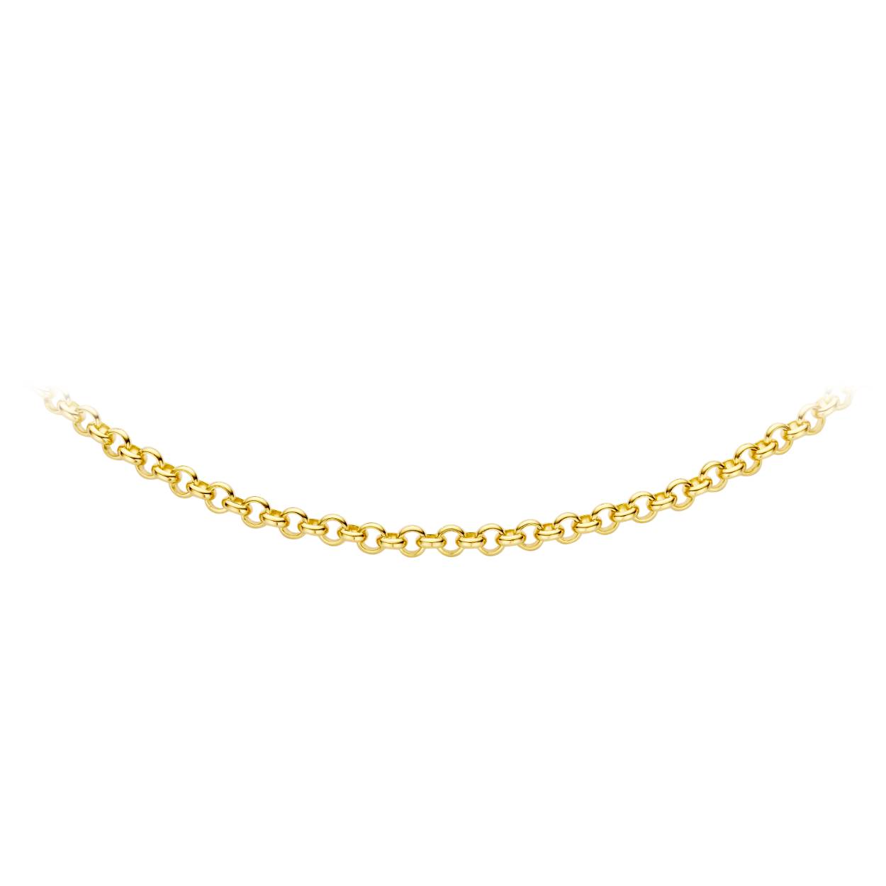 gouden collier met zilveren kern, jasseron 5,6mm 45cm