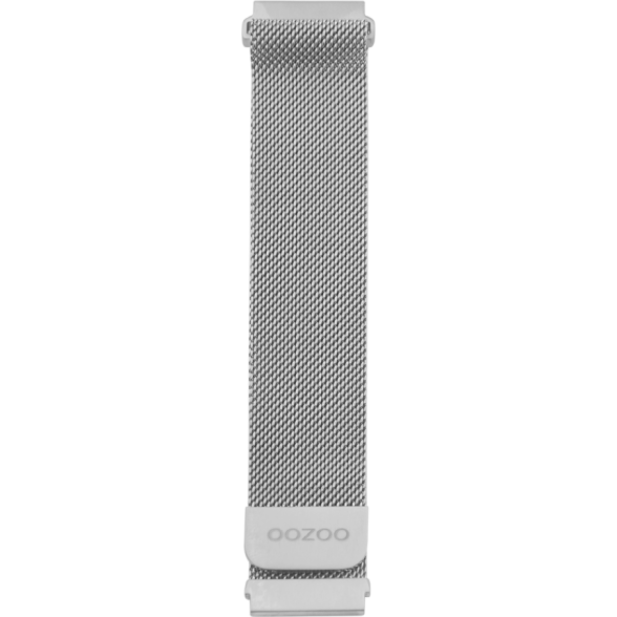Stalen horlogeband zilverkleurig 20mm breed 
Deze band sluit dmv een magneet