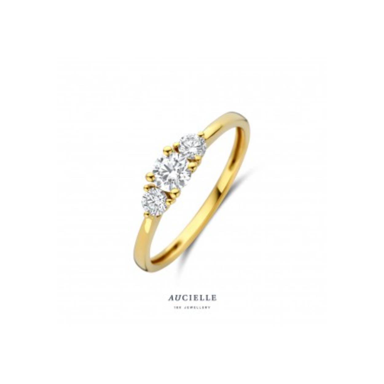 RING GEEL GOUD 18KT MET LABDIAMANTEN