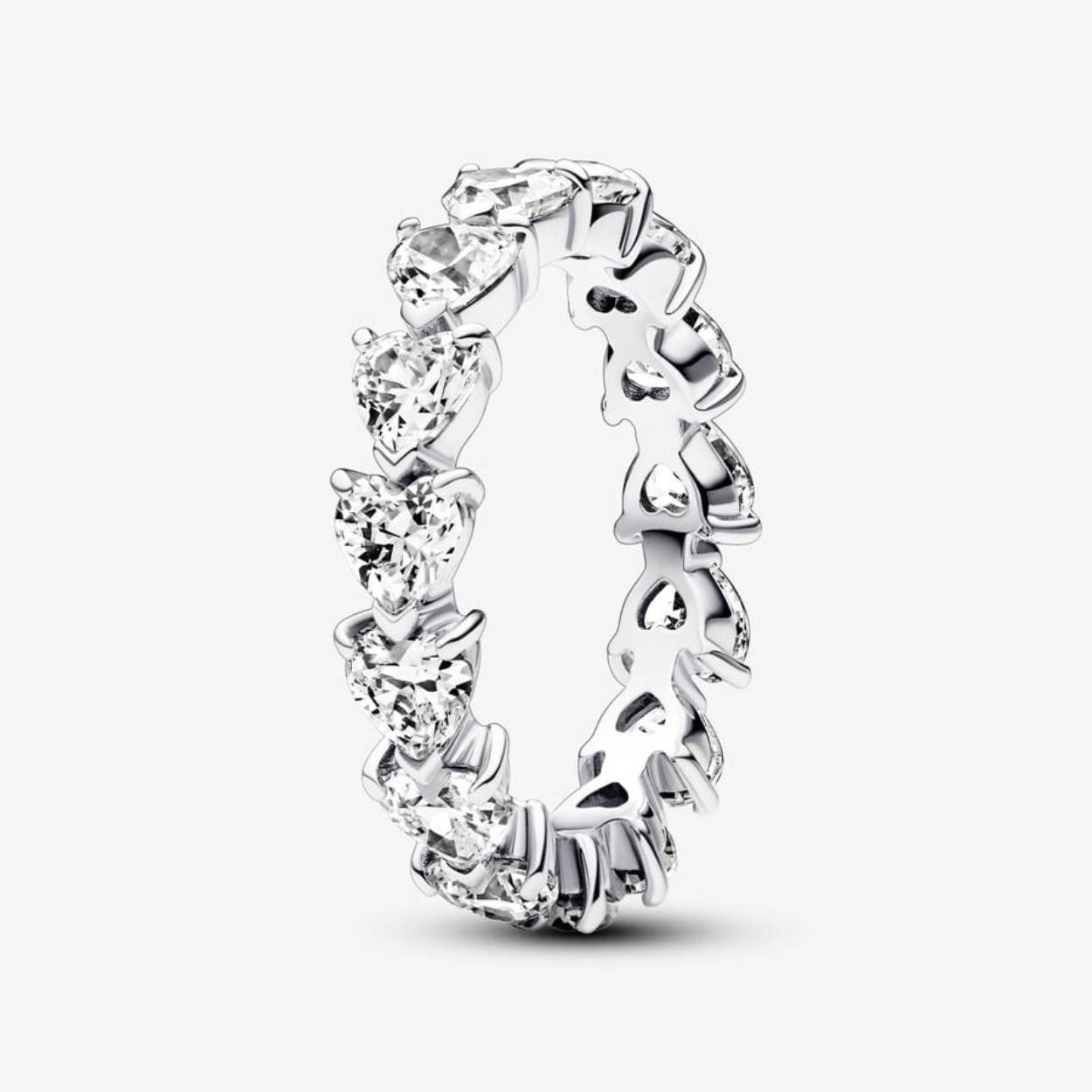 Harten sterling zilveren ring met heldere kubieke zirkonia