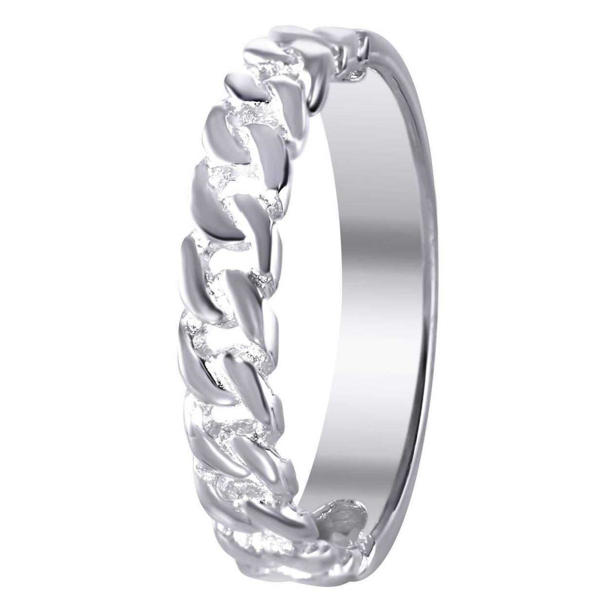 Zilveren ring met een gourmette schakel.