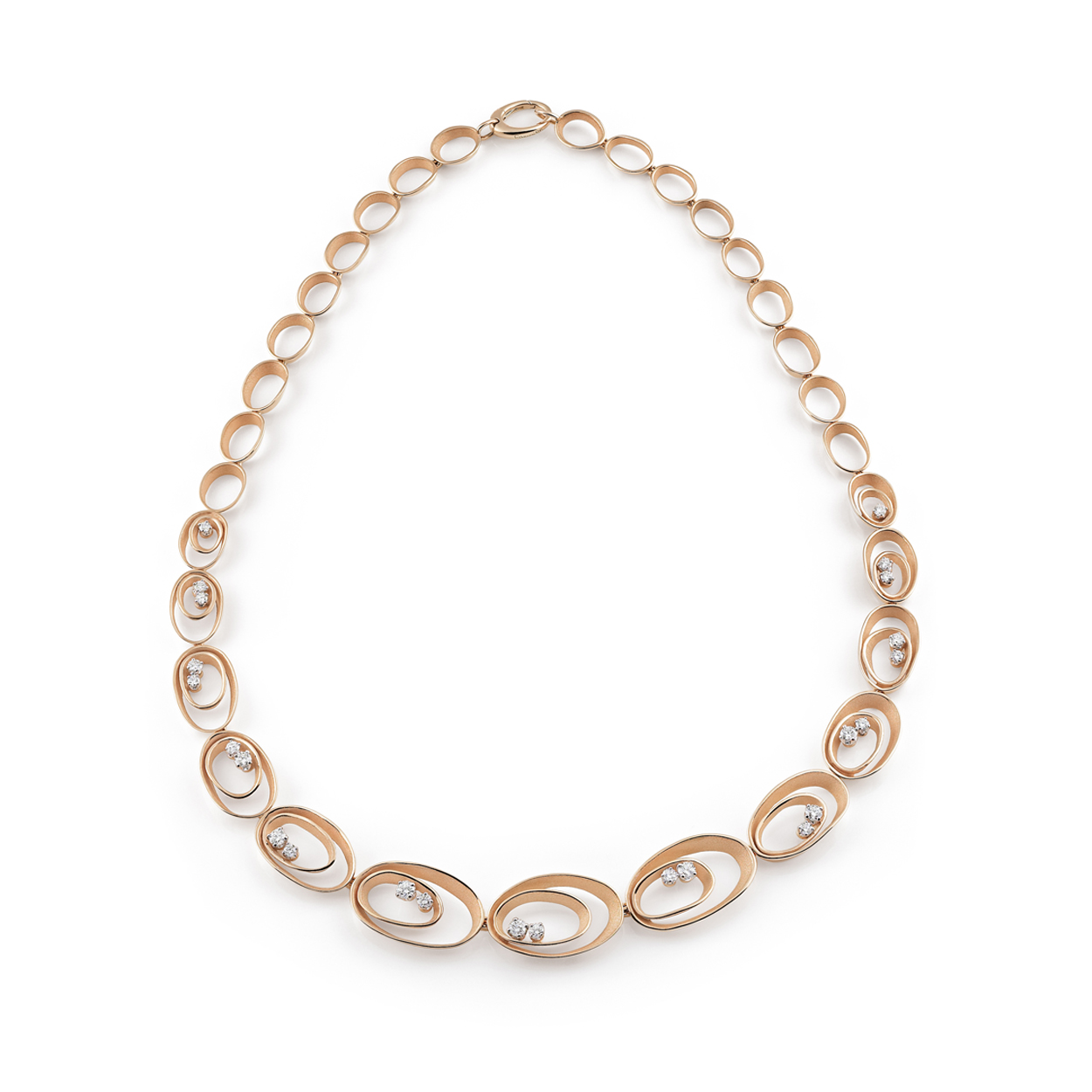 Dune Overture Series Collier, 18Kt Orange Apricot Gold met diamanten 1.29ct