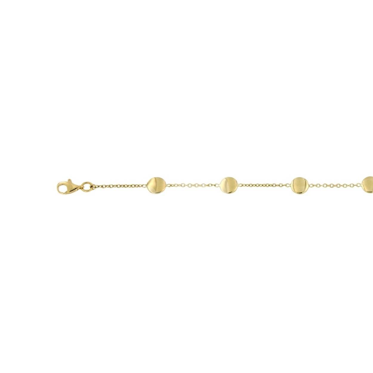 Gouden armband fantasie anker met plaatjes 20cm