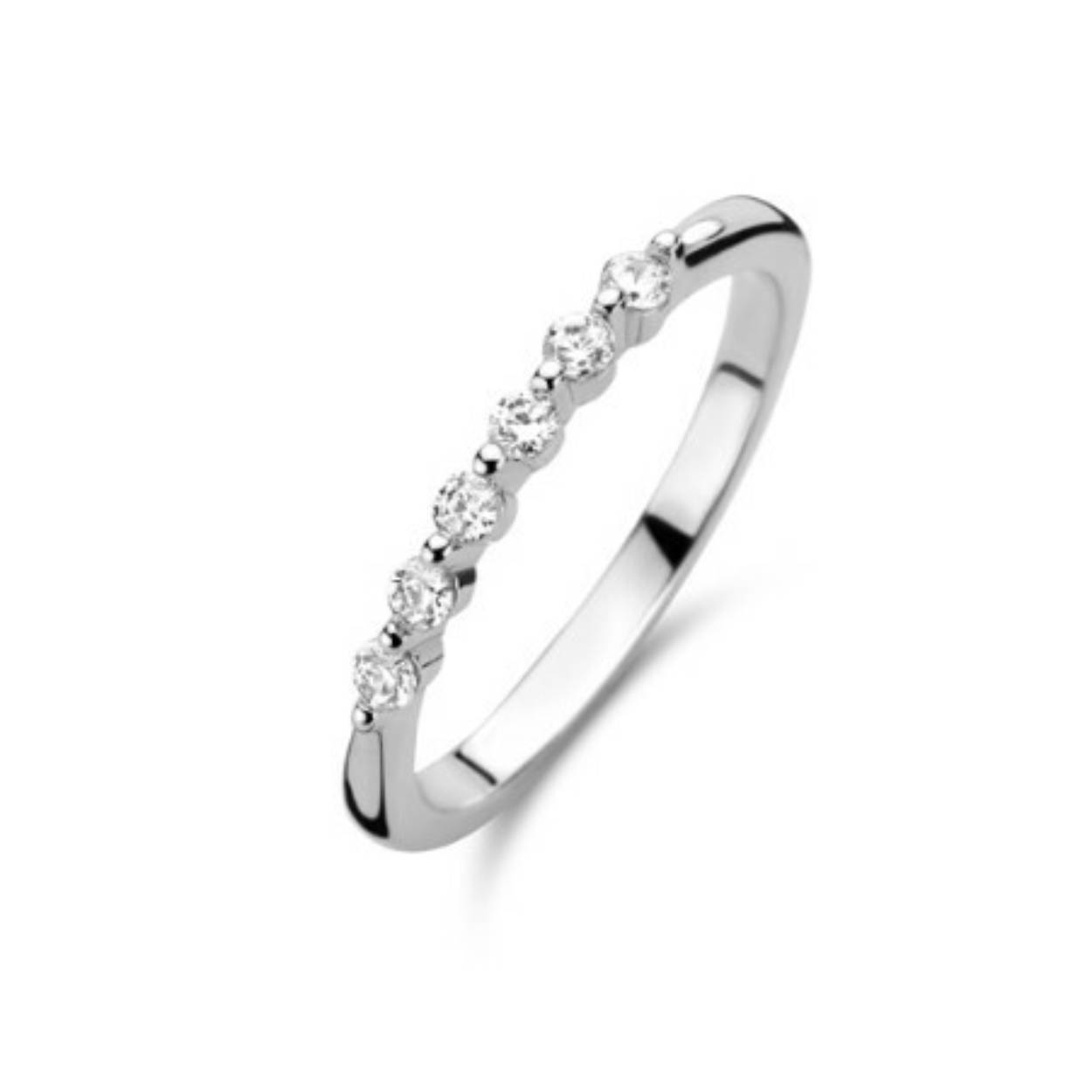 Deze Rosa Di Luca ring is gemaakt van eerste gehalte zilver en is bezet met zirkonia.