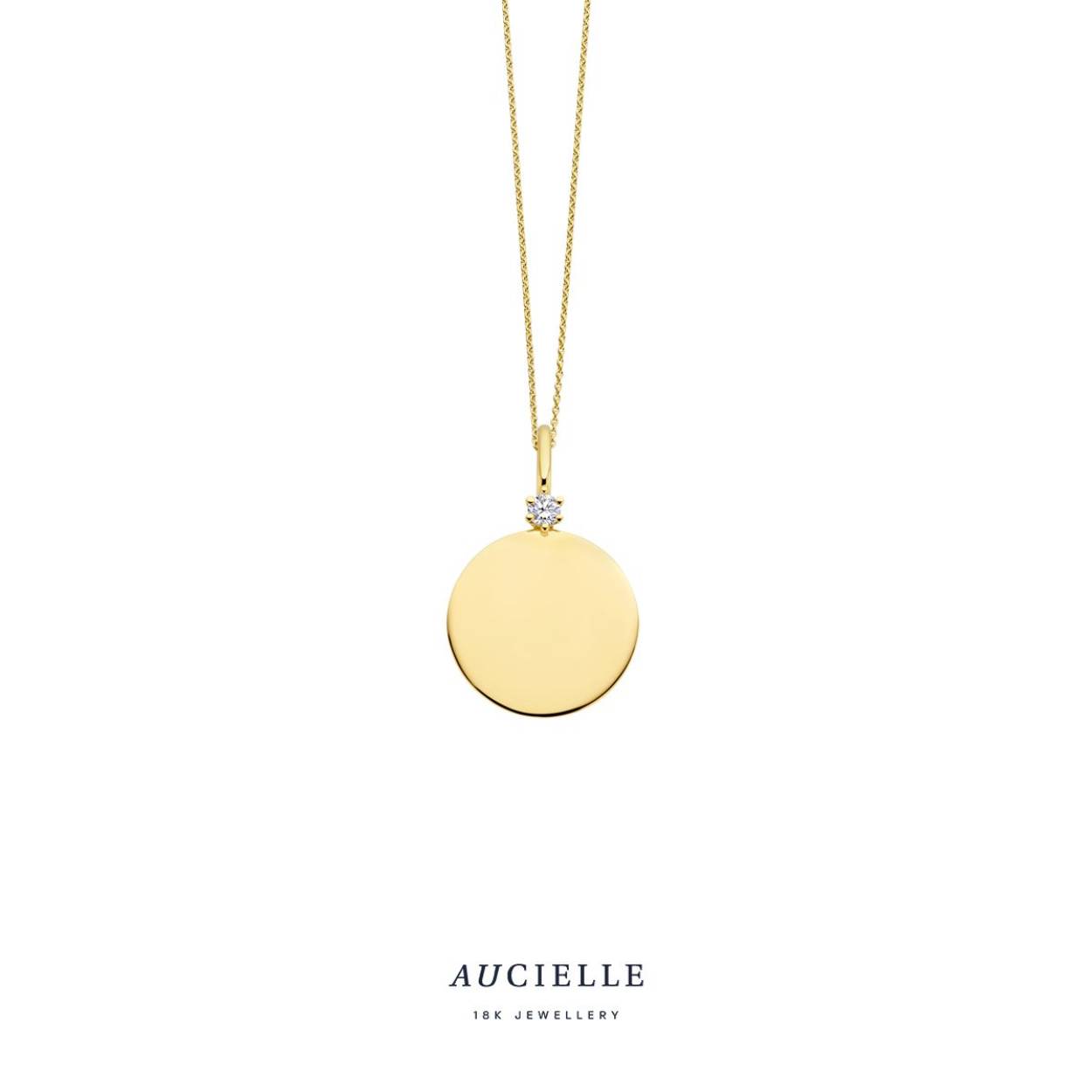 Aucielle hanger graveerplaatje goud 18k