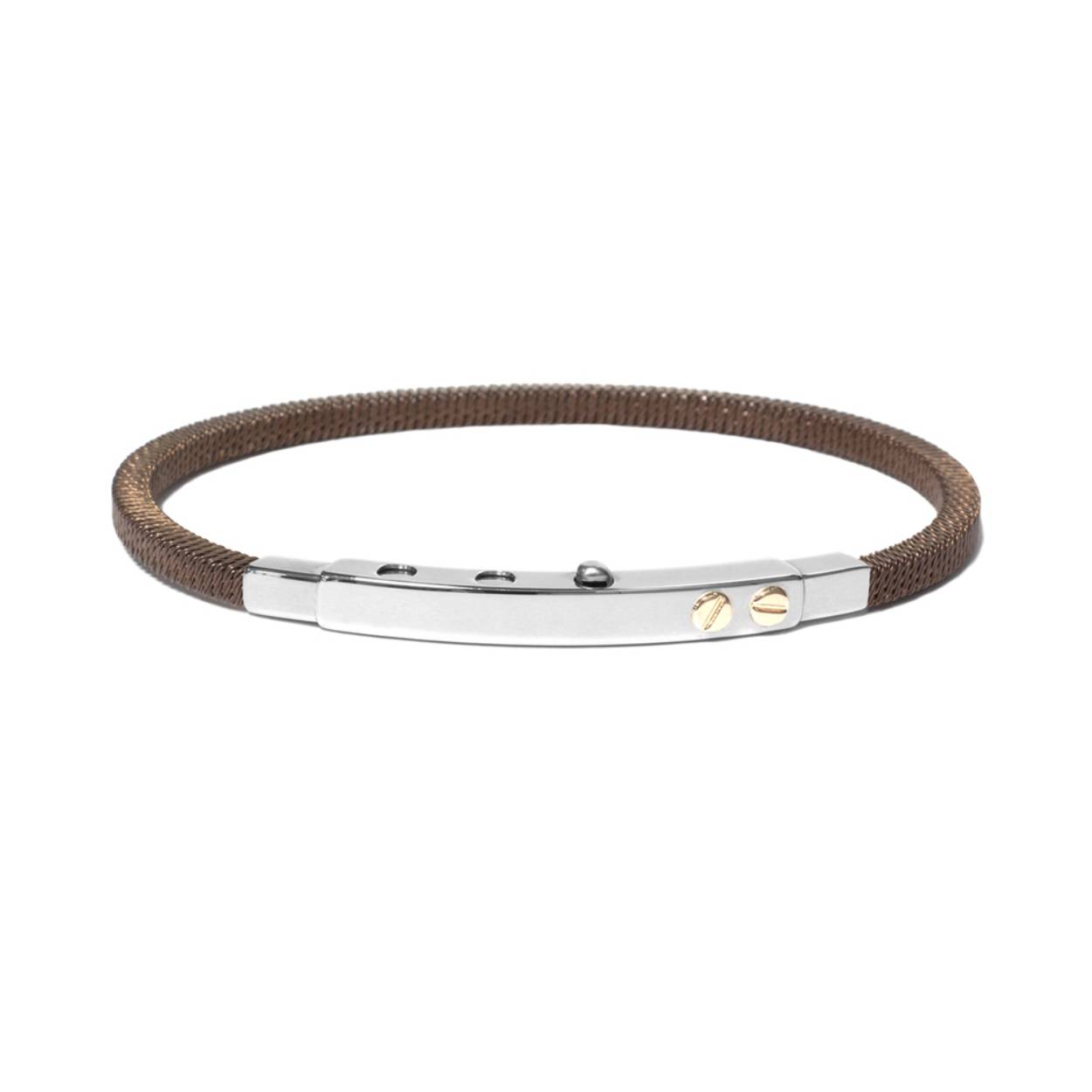 Borsari Gioielli armband edelstaal +18 krt / brown
verstelbaar in 3 groottes in de sluiting