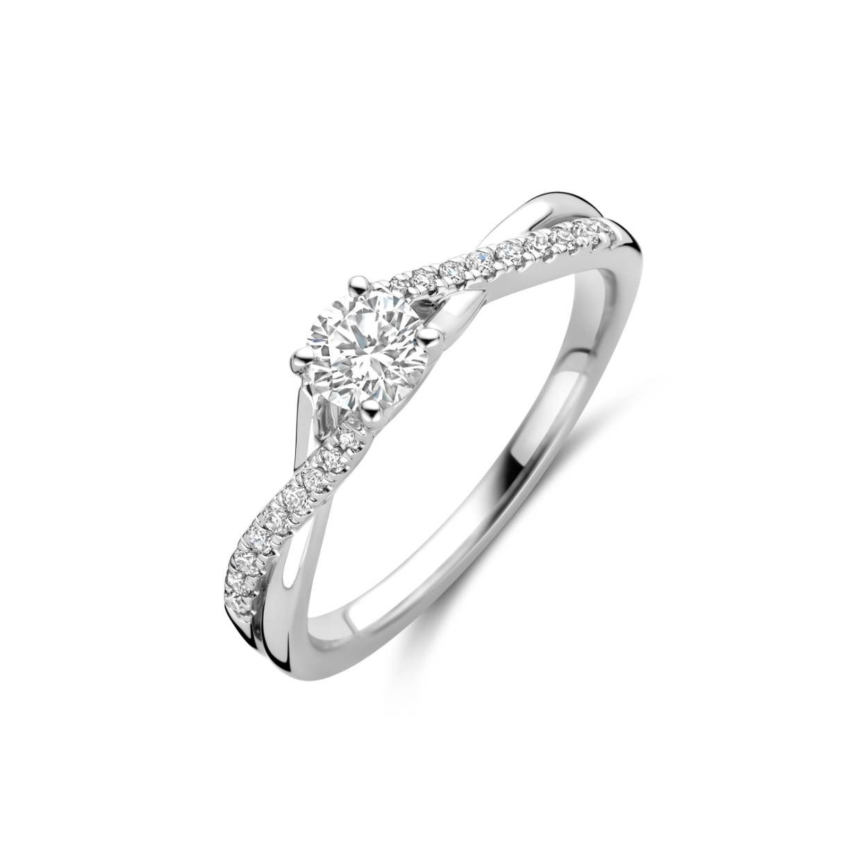 Ring wit goud 18kt met labdiamanten.
