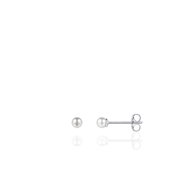 Parel oorknop zilver 3mm