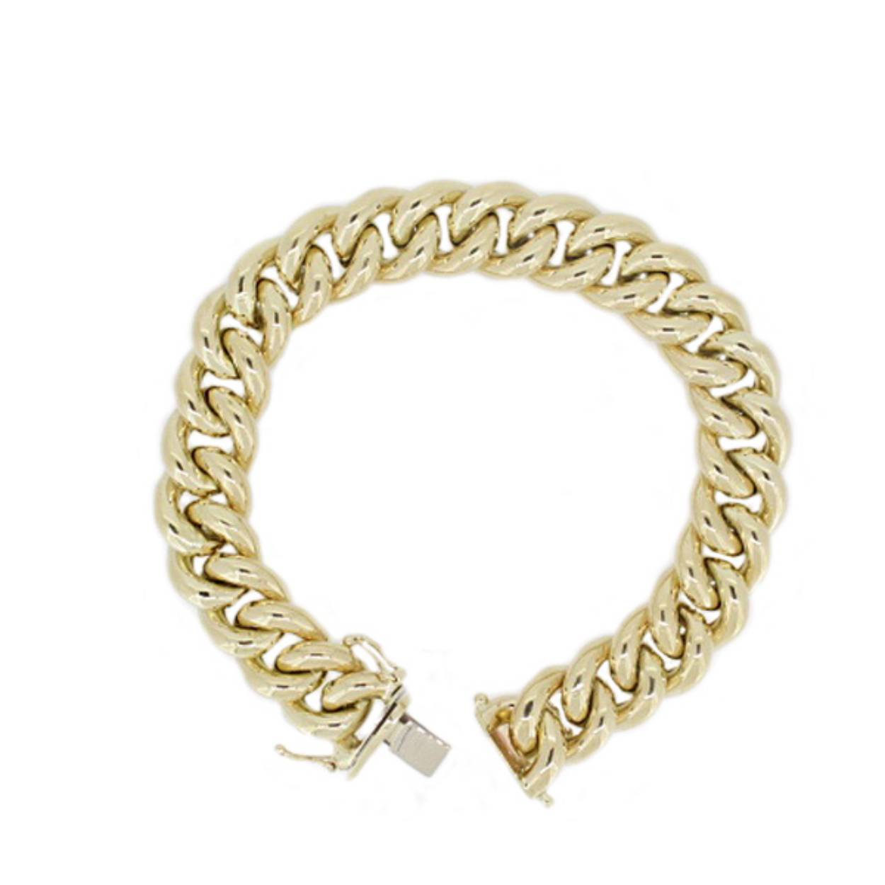 Geelgouden gourmette armband 19cm 14krt