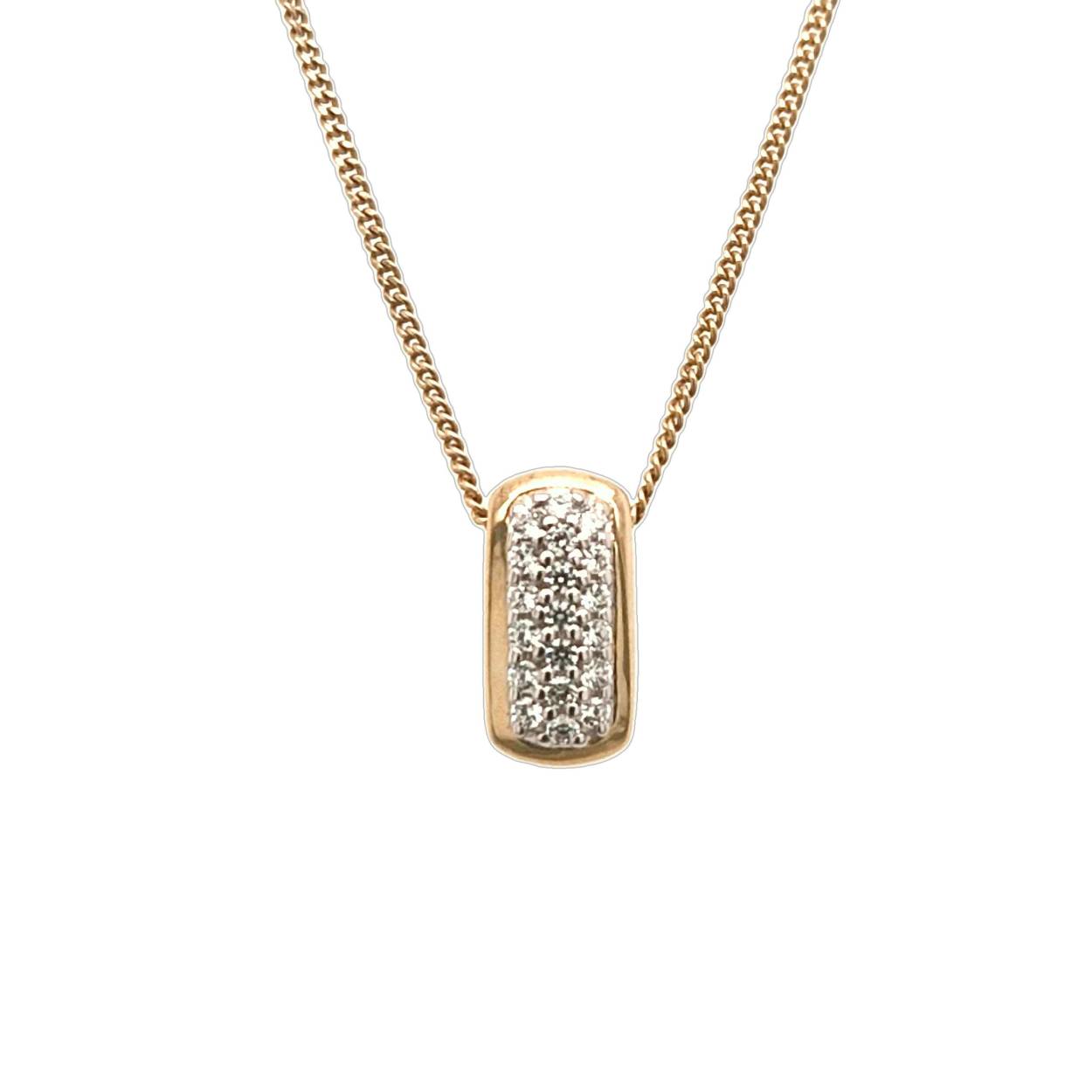 bicolor gouden hanger met zirconia