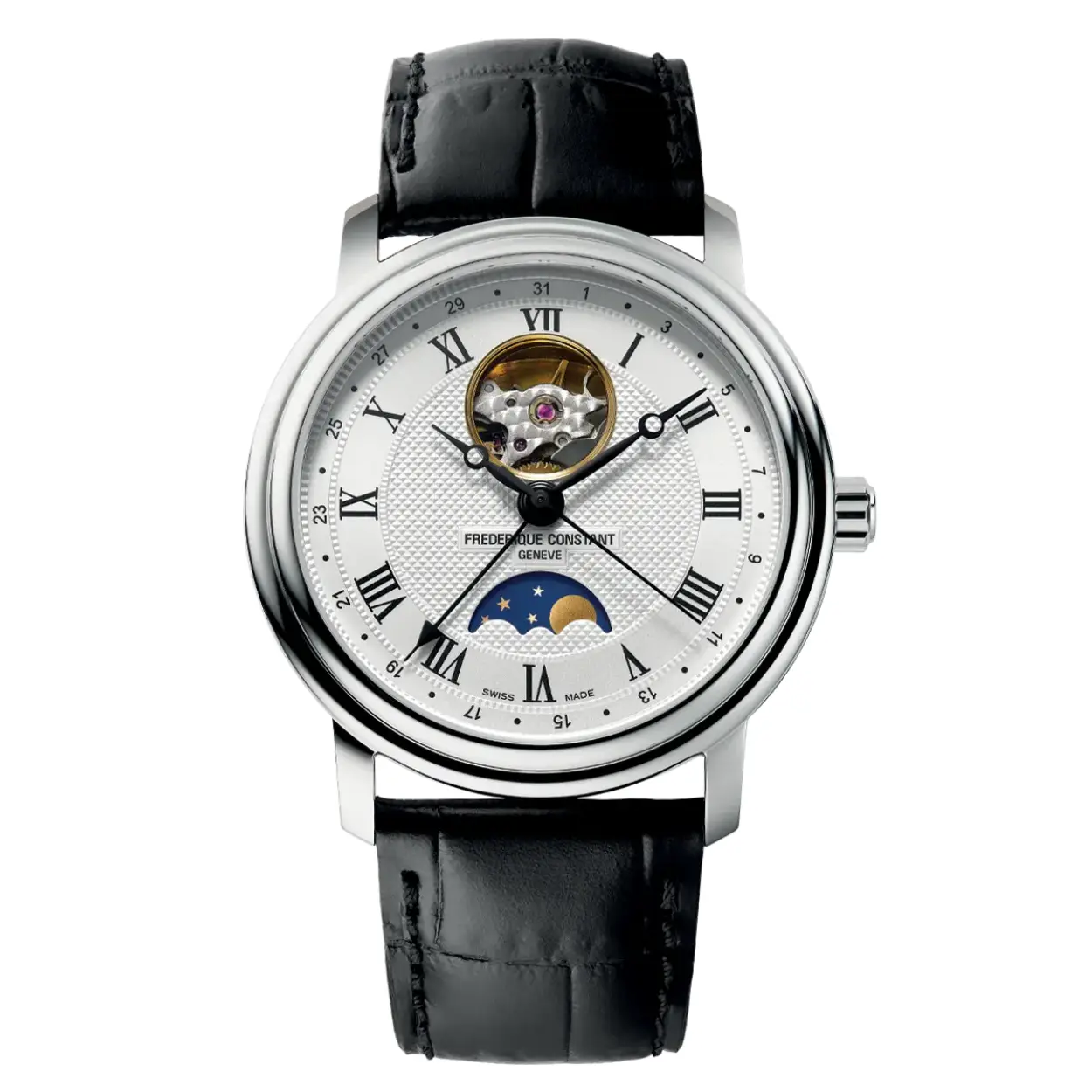 Dit Frederique Constant horloge komt uit de Classics collectie.

Referentienummer: FC-335MC4P6

Met deze unieke familienaam heeft Frederique Constant niet alleen de klassieke uurwerken nieuw leven ingeblazen, maar ook concreet uitdrukking gegeven aan de missie van het bedrijf: luxe uurwerken toegankelijk maken voor zoveel mogelijk mensen. Dit iconische collectie bevestigt zijn tijdloze charme met een moderner, sterker en eigentijds ontwerp.