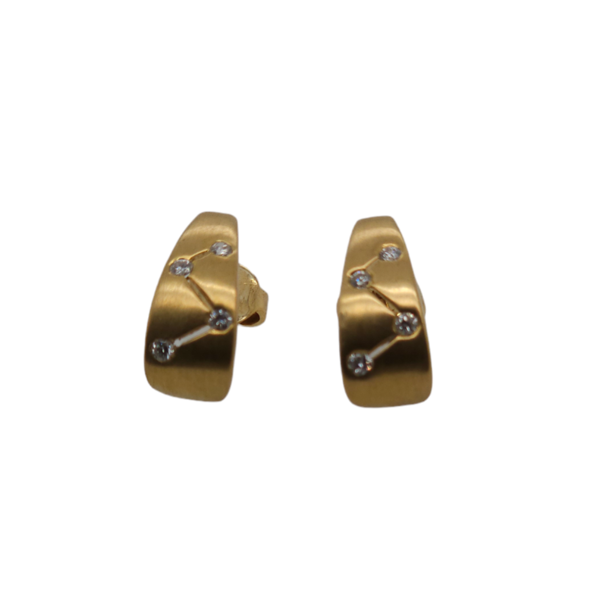 geelgouden halfcreolen diamant 0,16