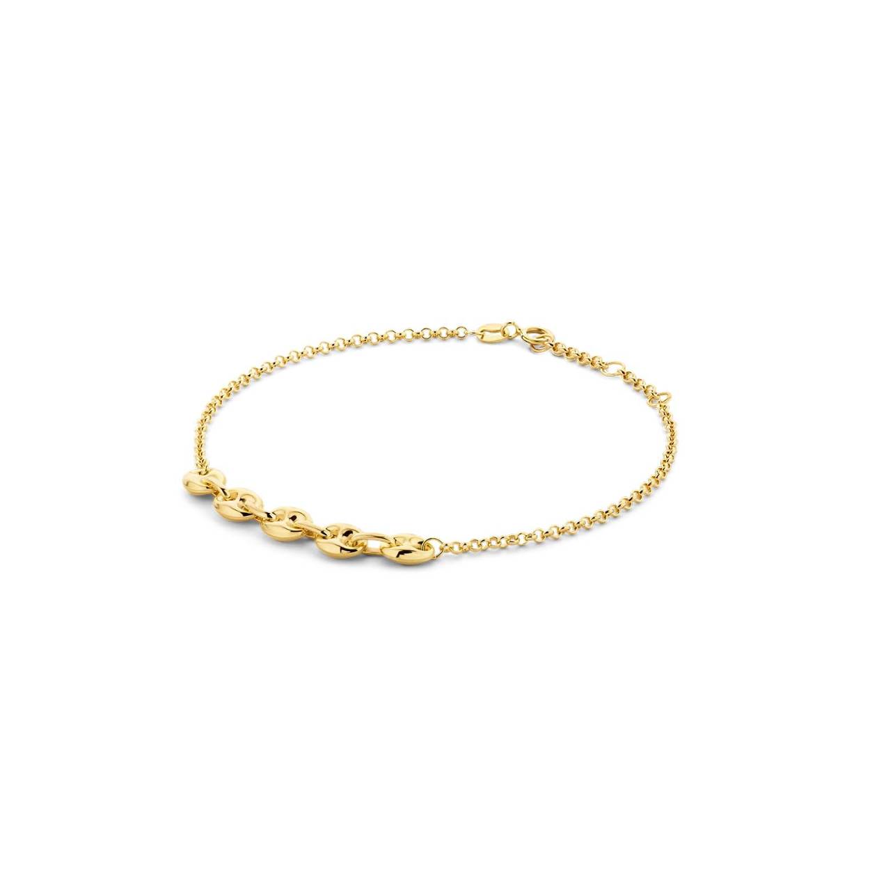 14 karaat geelgouden dames armband. 