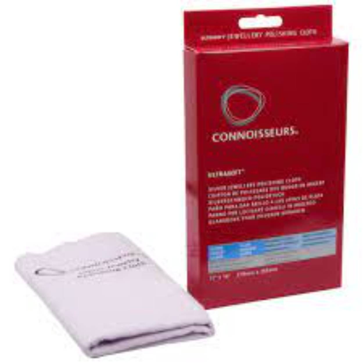 UltraSoft® Silver Jewellery Polishing Cloth is voor het polijsten en het schoonhouden van zilveren sieraden. Het handige tweestaps reinigings systeem maakt het gemakkelijker dan ooit om aanslag te verwijderen en helpt om verdere aanslag te voorkomen. Deze handige dubbelzijdige poetsdoek is een gemakkelijke manier om uw zilveren sieraden schoon te maken. Transformeert uw zilveren sieraden van saai tot oogverblindend. De Connoisseurs Silver Jewellery Polishing Cloth is ook geschikt voor het reinigen en polijsten van horloges.
