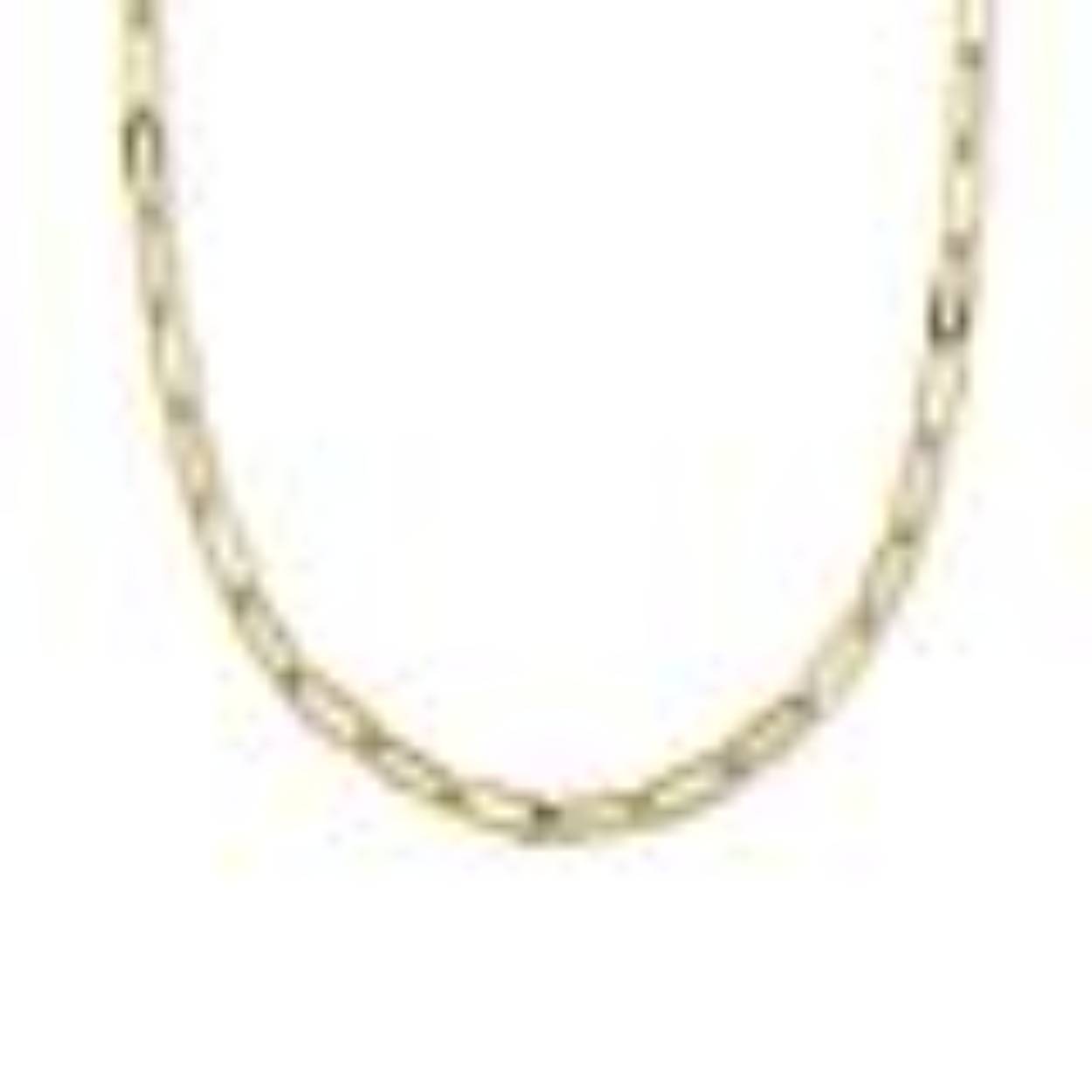 14k geelgoud masieve paperclip collier op 45cm lengte